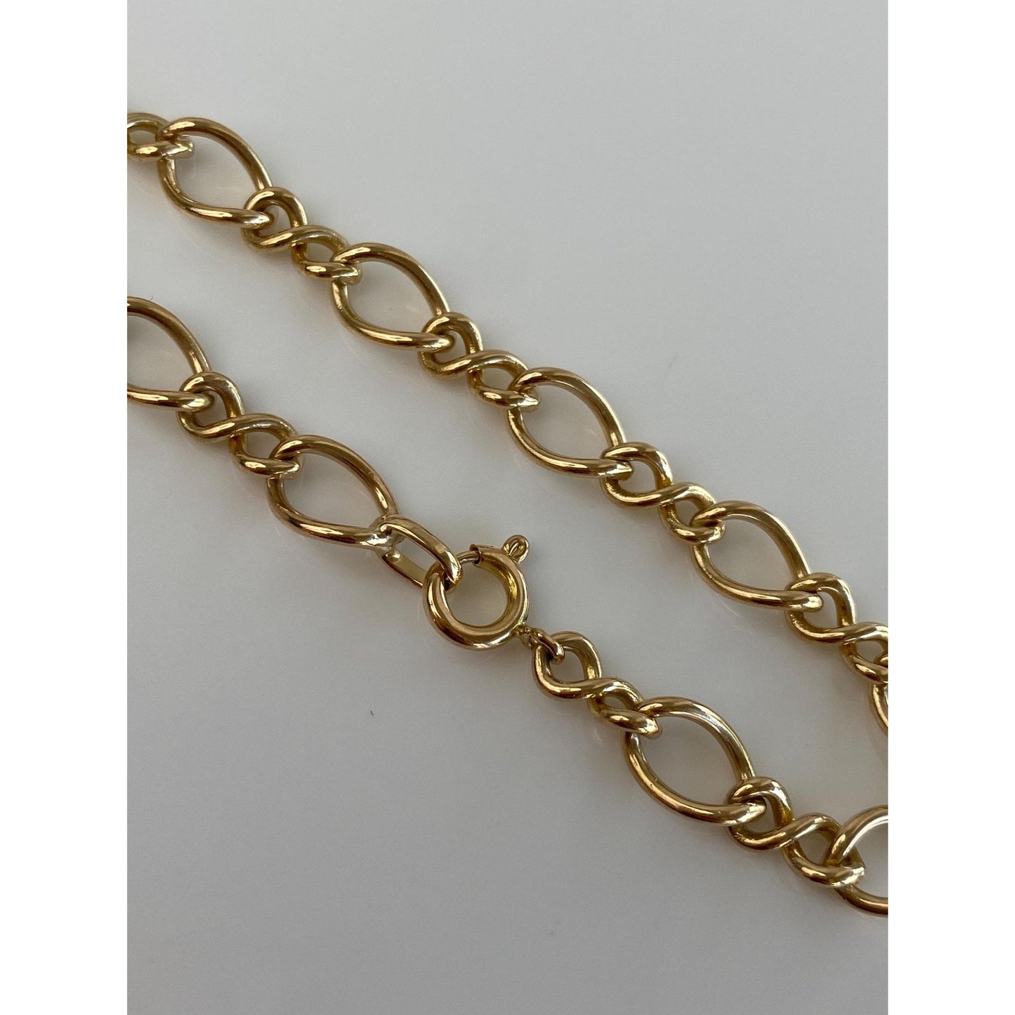 Vintage Solid 14k Yellow Gold Fancy Chain Bracelet - 7 inches