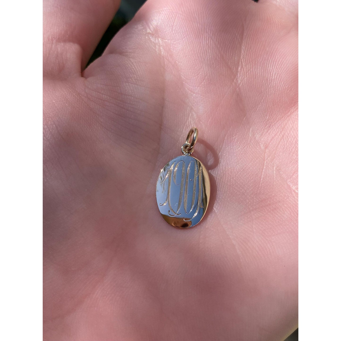 Solid 14k Yellow Gold '1901' Cufflink Conversion Charm