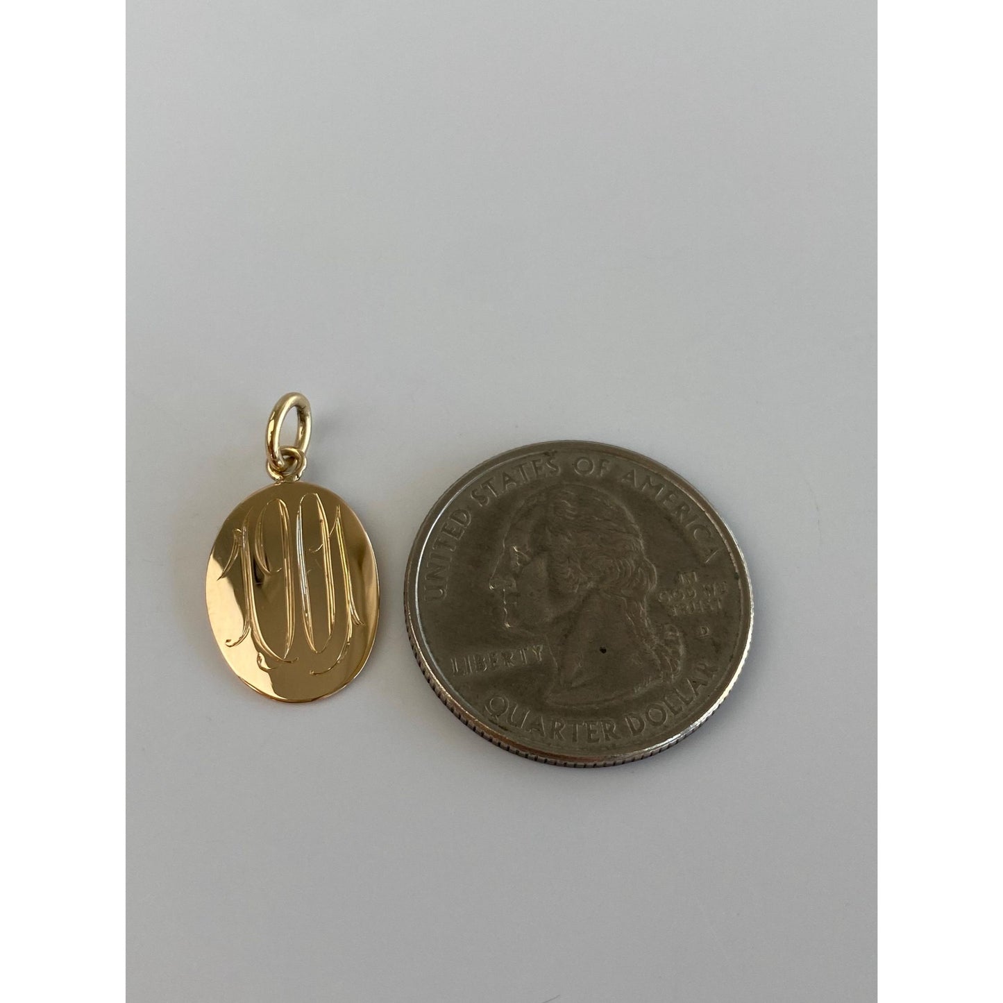 Solid 14k Yellow Gold '1901' Cufflink Conversion Charm