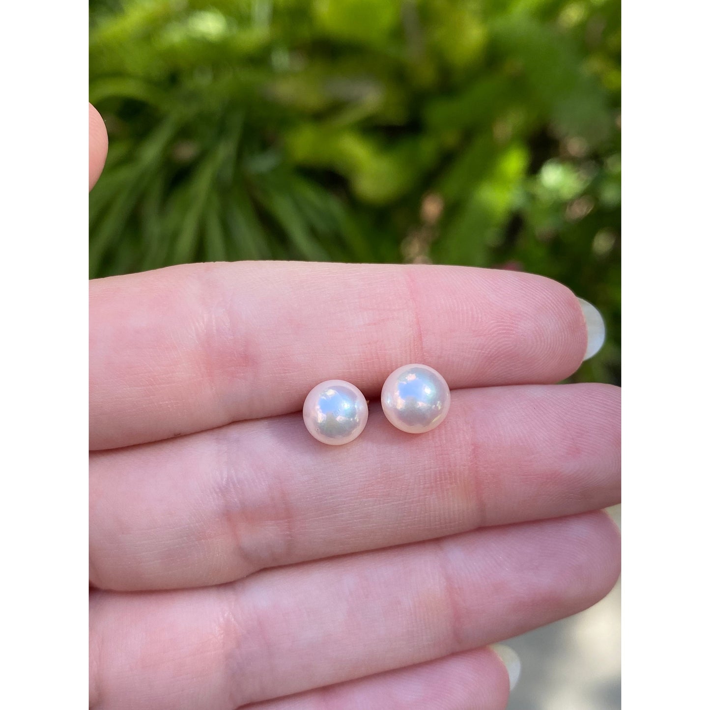 Vintage Solid 14k Yellow Gold Pearl Stud Earrings