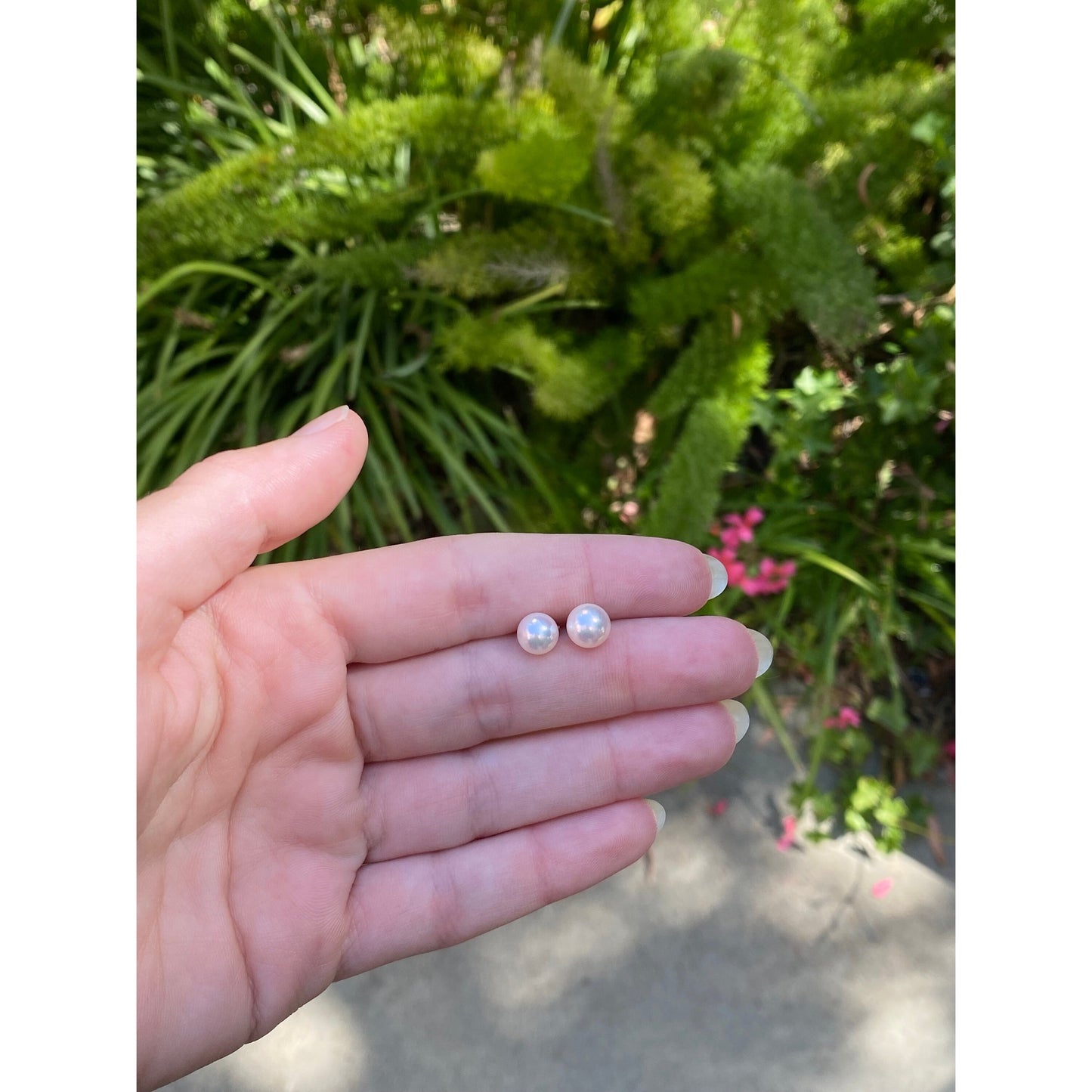 Vintage Solid 14k Yellow Gold Pearl Stud Earrings