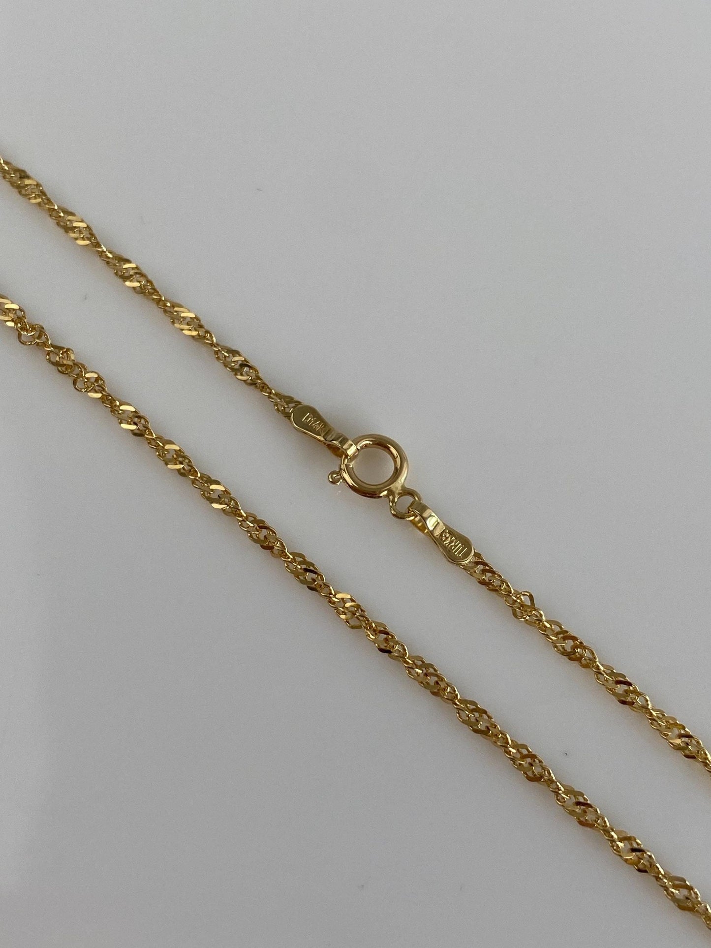 Vintage Solid 14k Yellow Gold Long Twist Chain Necklace - 24 inches
