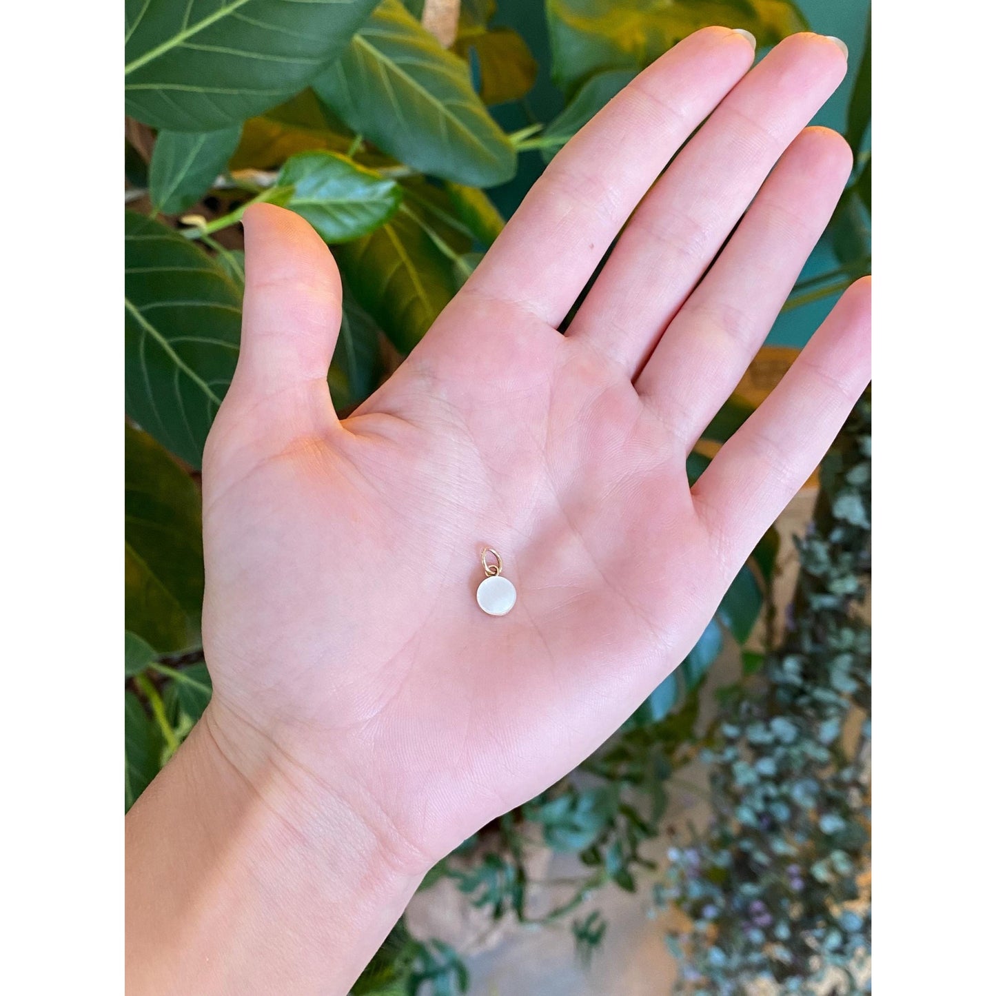 Vintage Solid 14k Yellow Gold Mother Of Pearl Little Cufflink Conversion Charm