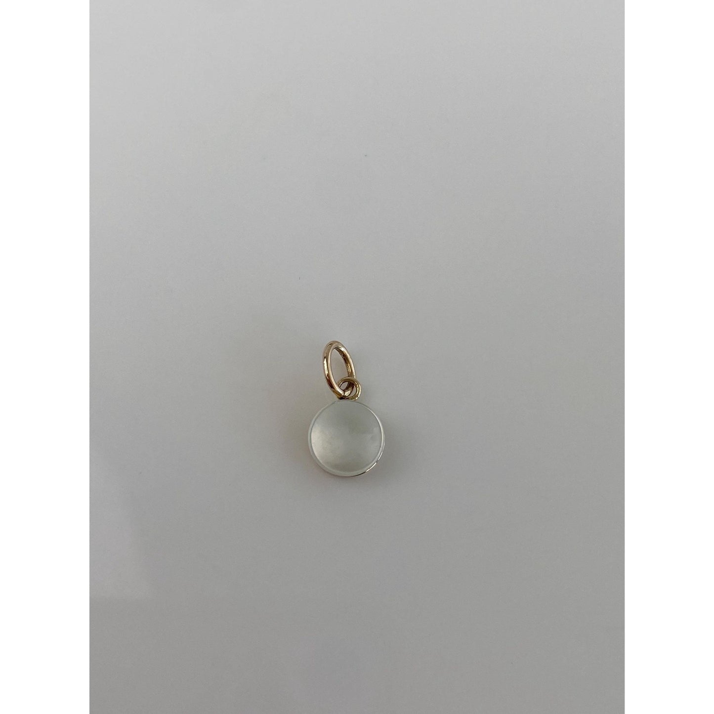 Vintage Solid 14k Yellow Gold Mother Of Pearl Little Cufflink Conversion Charm