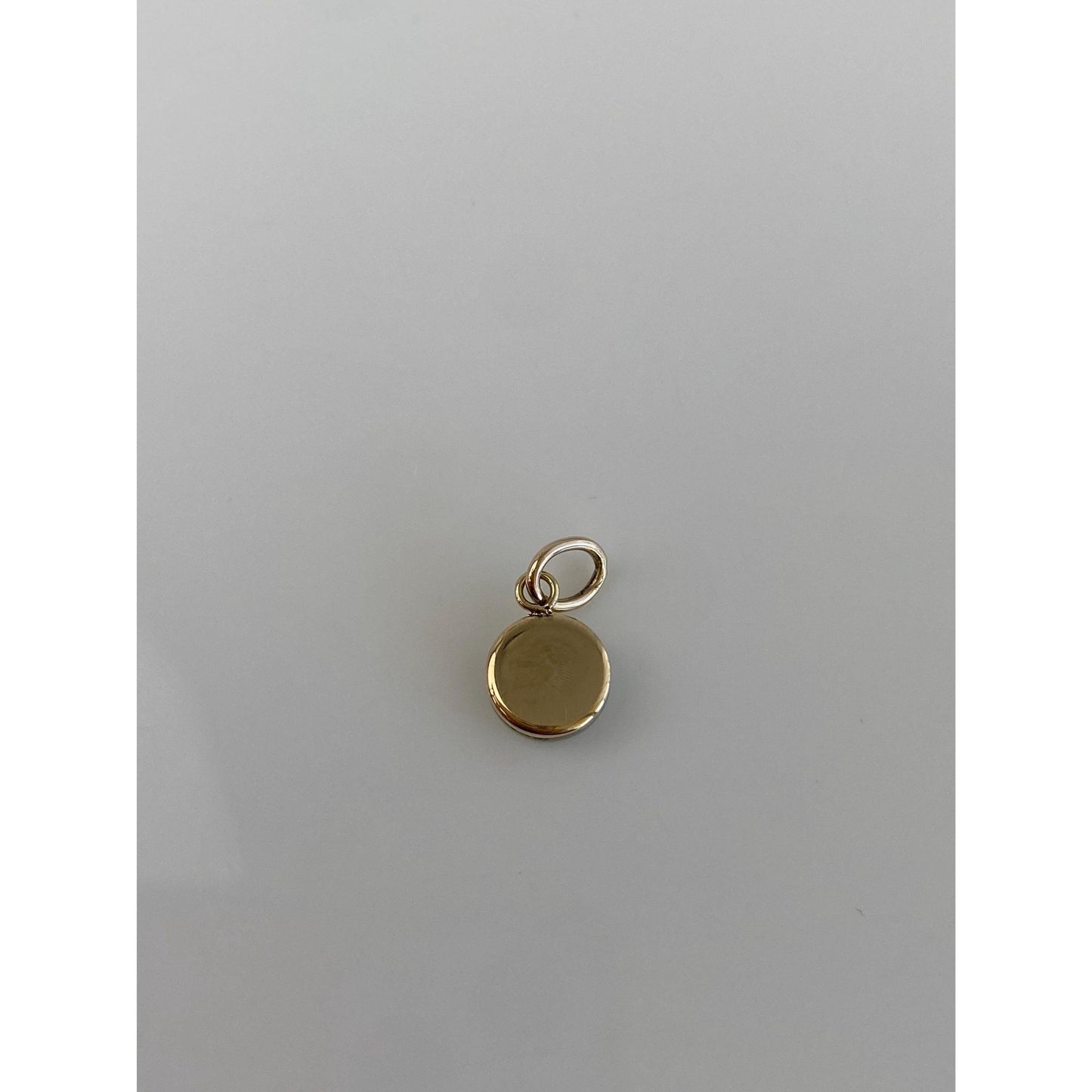 Vintage Solid 14k Yellow Gold Mother Of Pearl Little Cufflink Conversion Charm