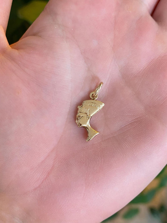 Vintage 14k Yellow Gold Egyptian Nefertiti Charm