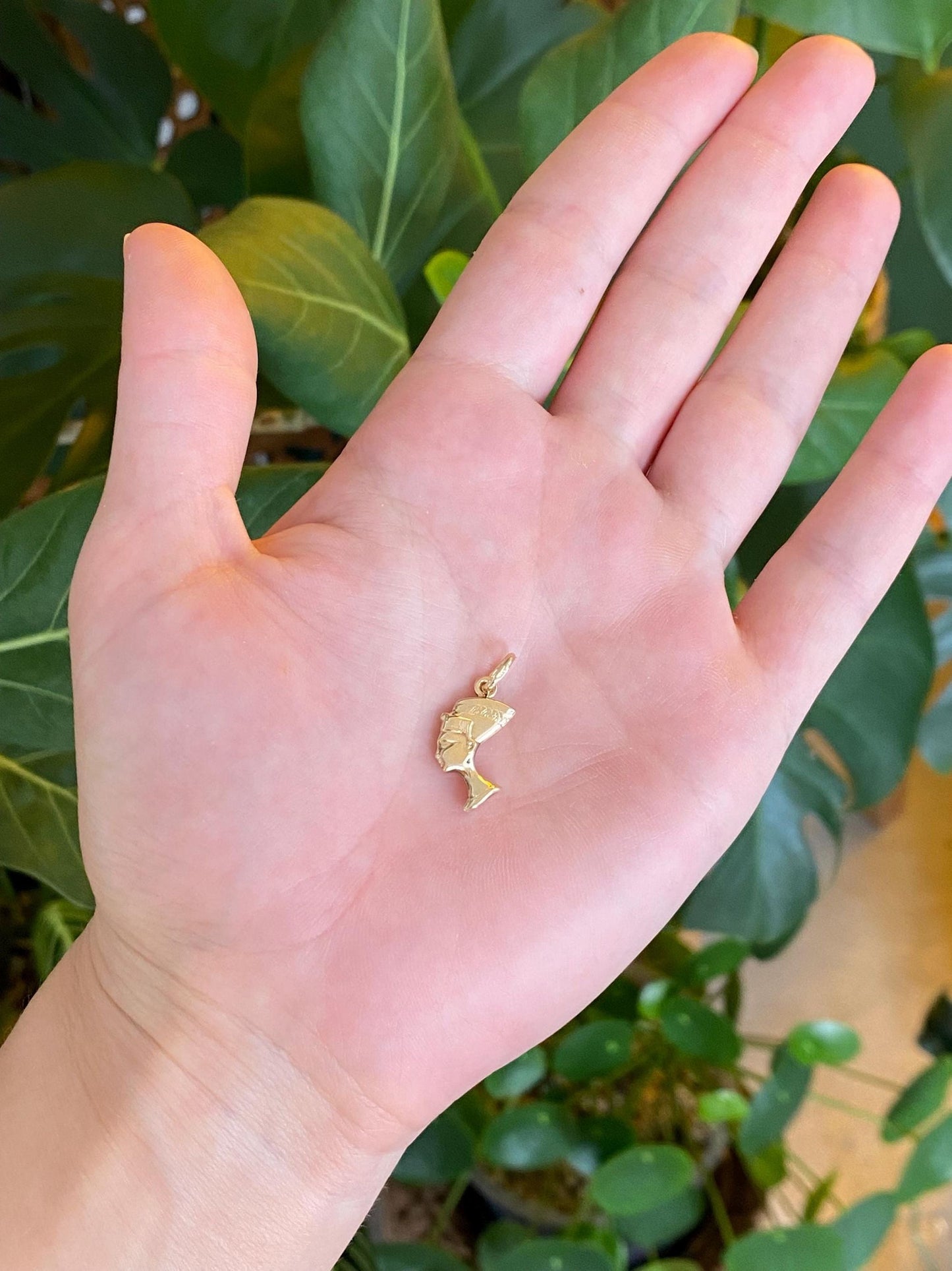 Vintage 14k Yellow Gold Egyptian Nefertiti Charm