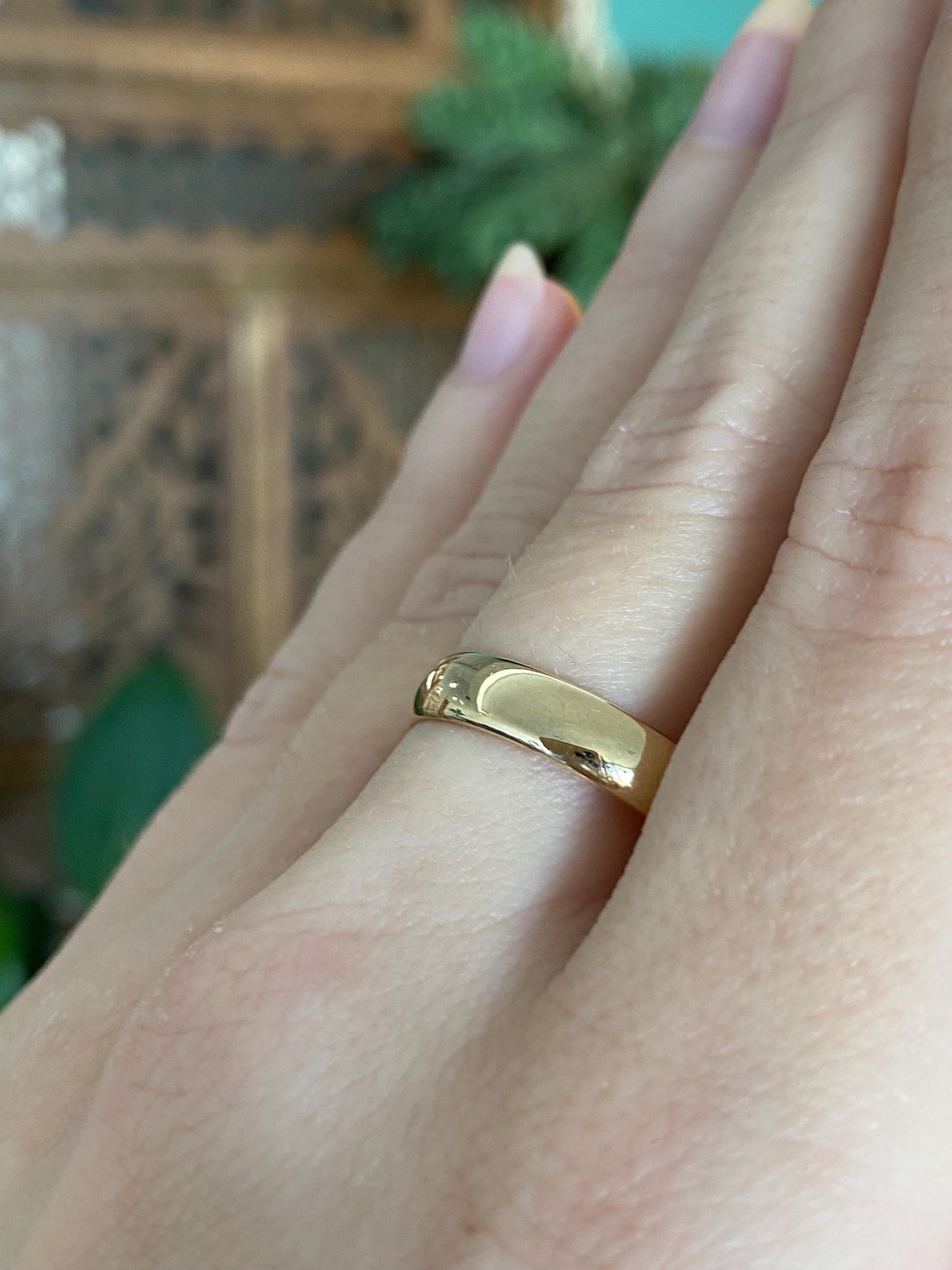 Vintage Solid 14k Yellow Gold Ring Band - Size 9.75
