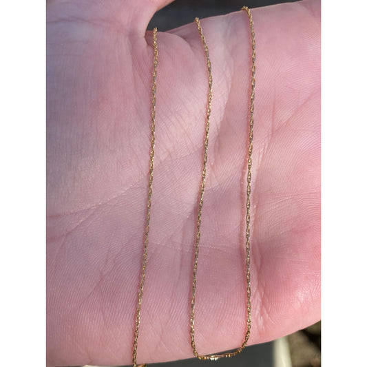 Vintage Solid 14k Yellow Gold Dainty Chain Necklace - 20.25 inches