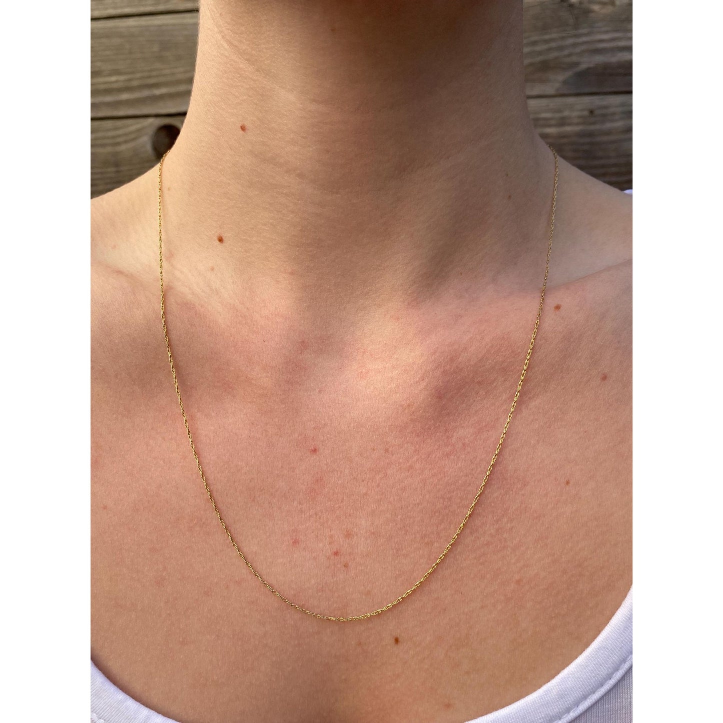 Vintage Solid 14k Yellow Gold Dainty Chain Necklace - 20.25 inches