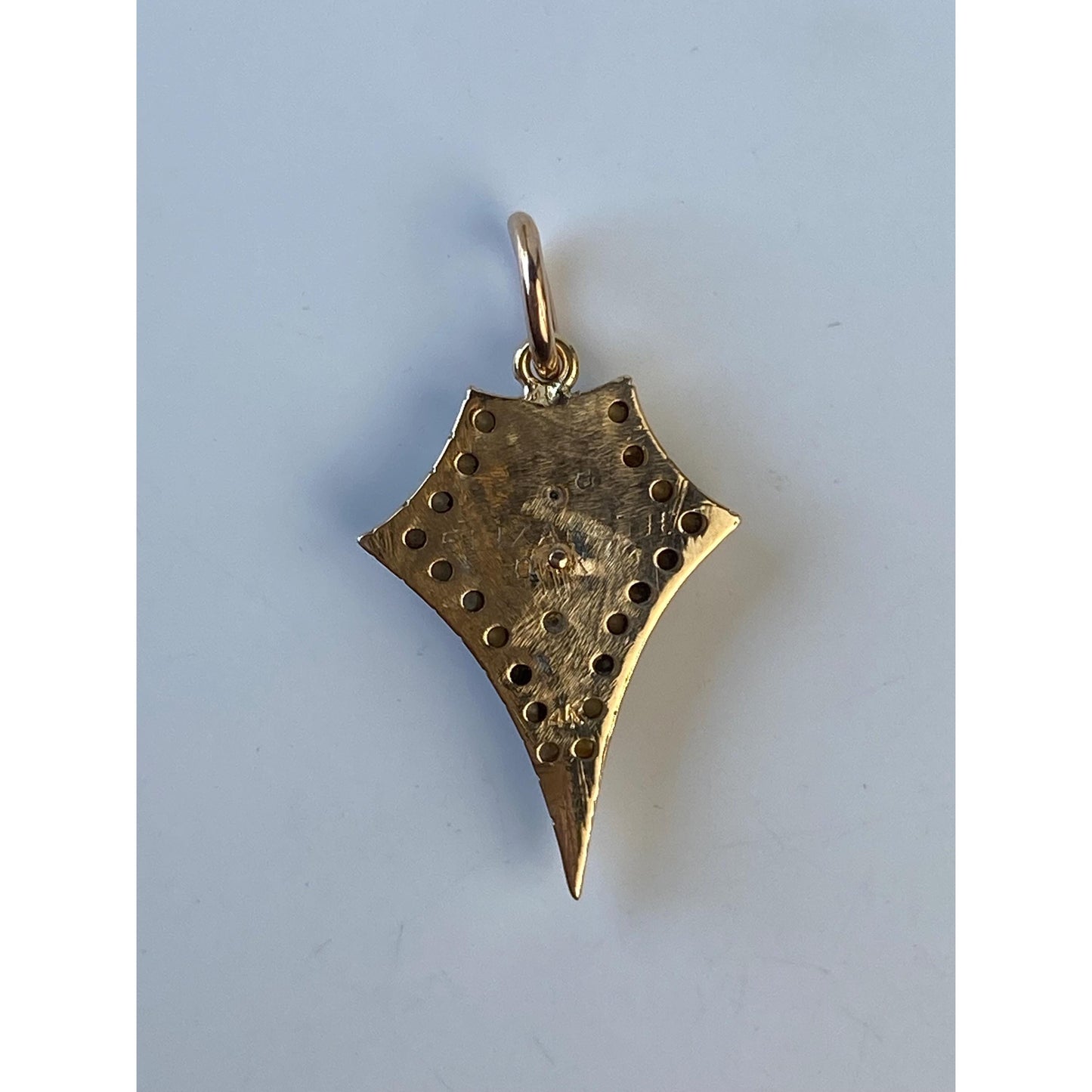 Vintage Solid 14k Yellow Gold Seed Pearl Blue Enamel Fraternity Charm