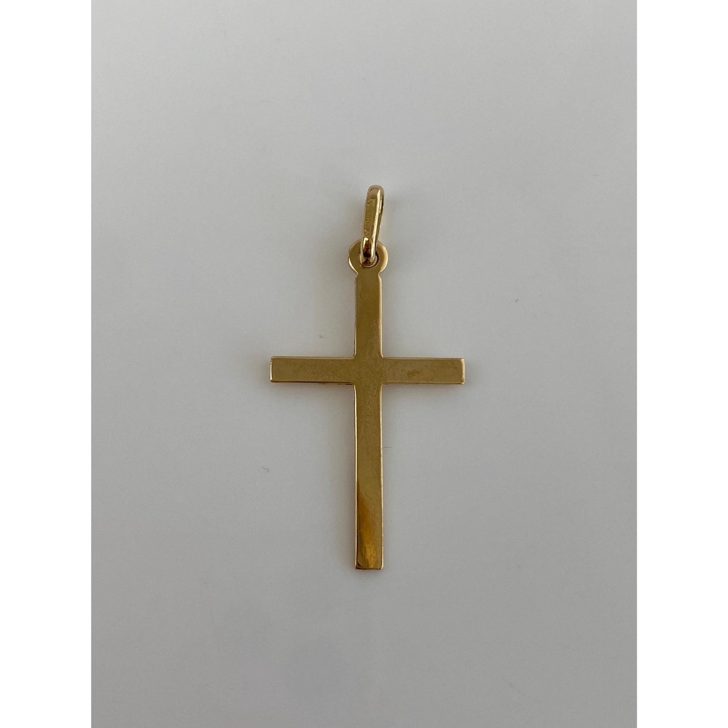 Vintage Solid 18k Yellow Gold Engine Turned Cross Charm