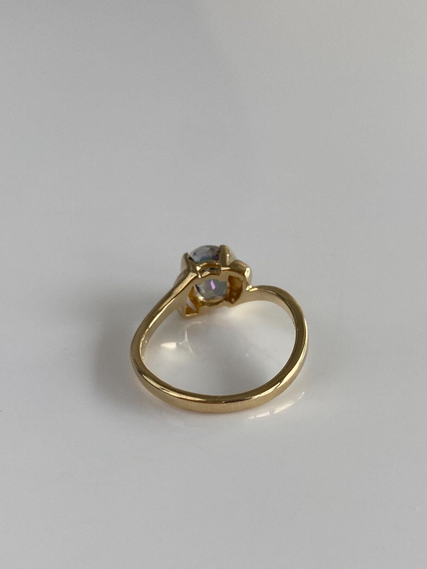 Vintage Solid 14k Yellow Gold Mystic Topaz Ring - Size 6