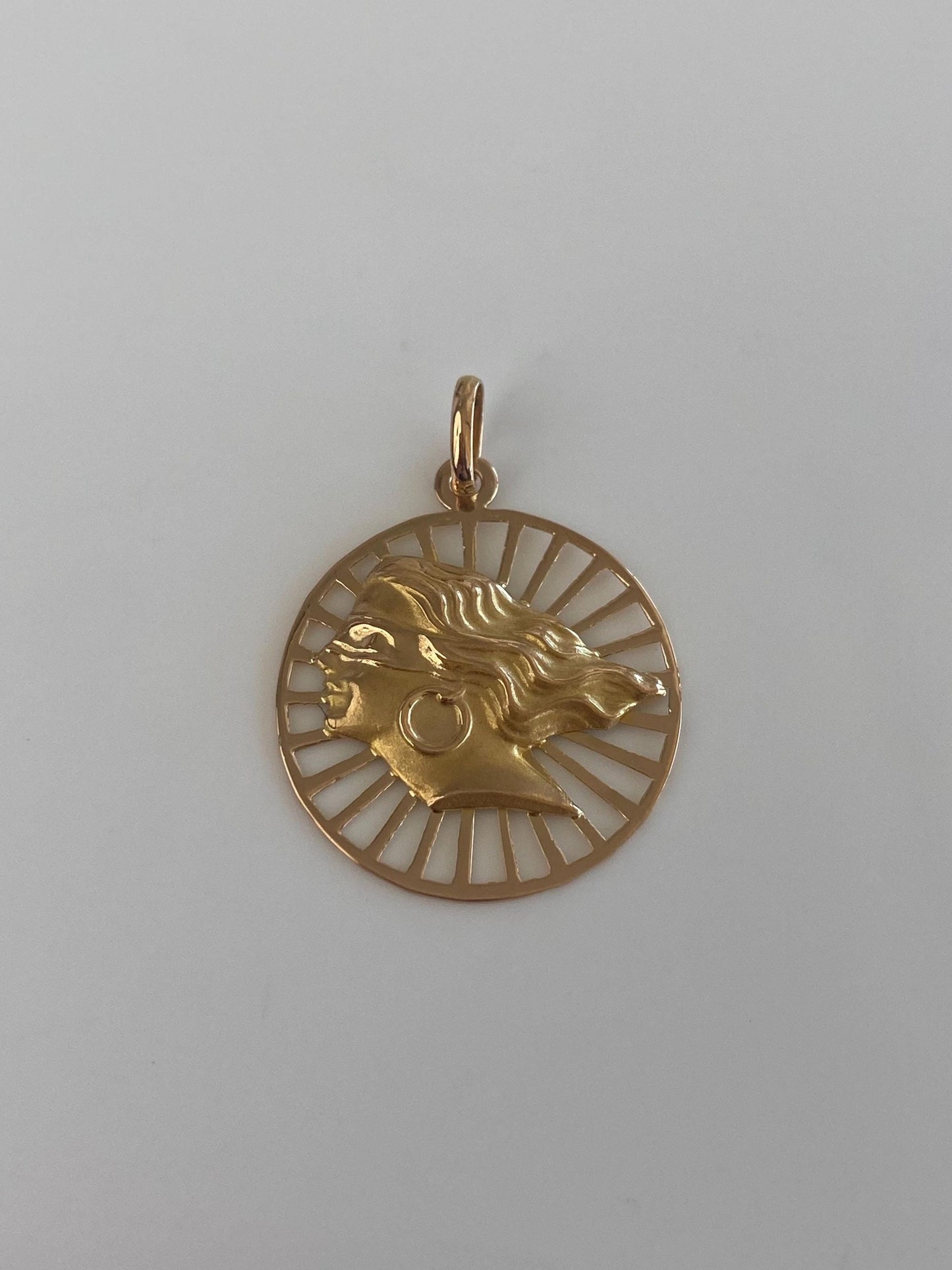 Vintage Solid 18k Yellow Gold Lady Fortuna Charm