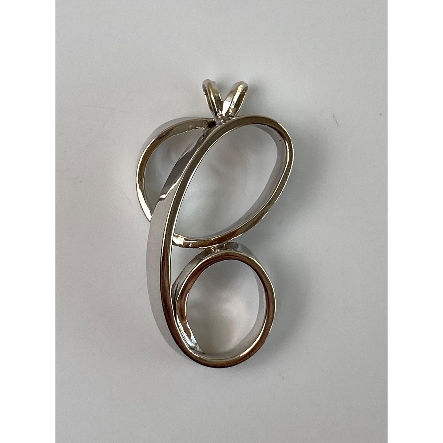 Solid 14k White Gold Initial 'C' Charm