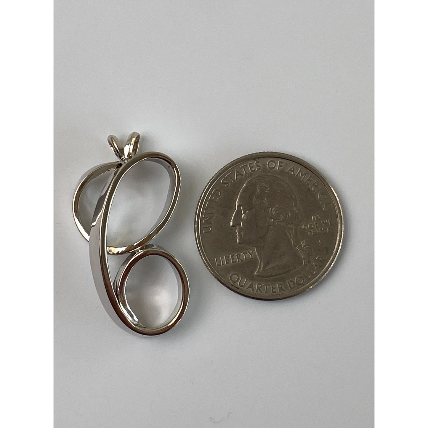 Solid 14k White Gold Initial 'C' Charm