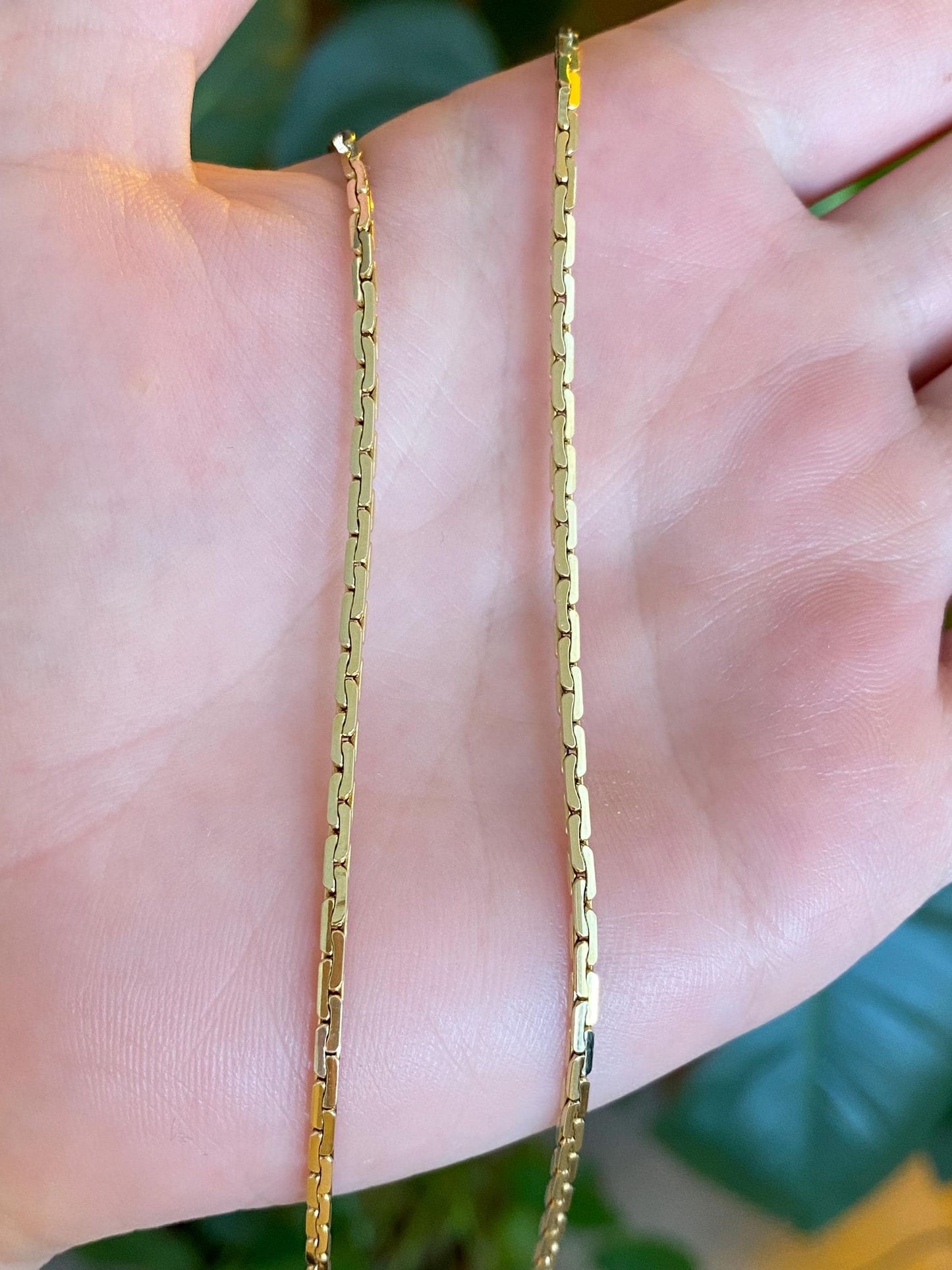 Vintage Solid 14k Yellow Gold C Link Chain Necklace - 26.25 inches