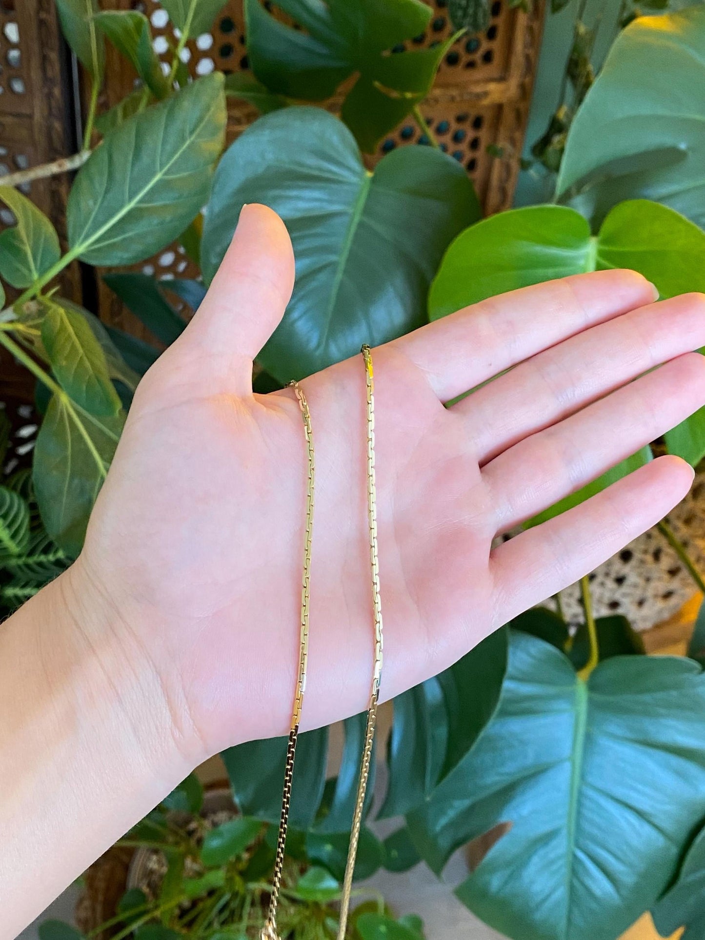 Vintage Solid 14k Yellow Gold C Link Chain Necklace - 26.25 inches