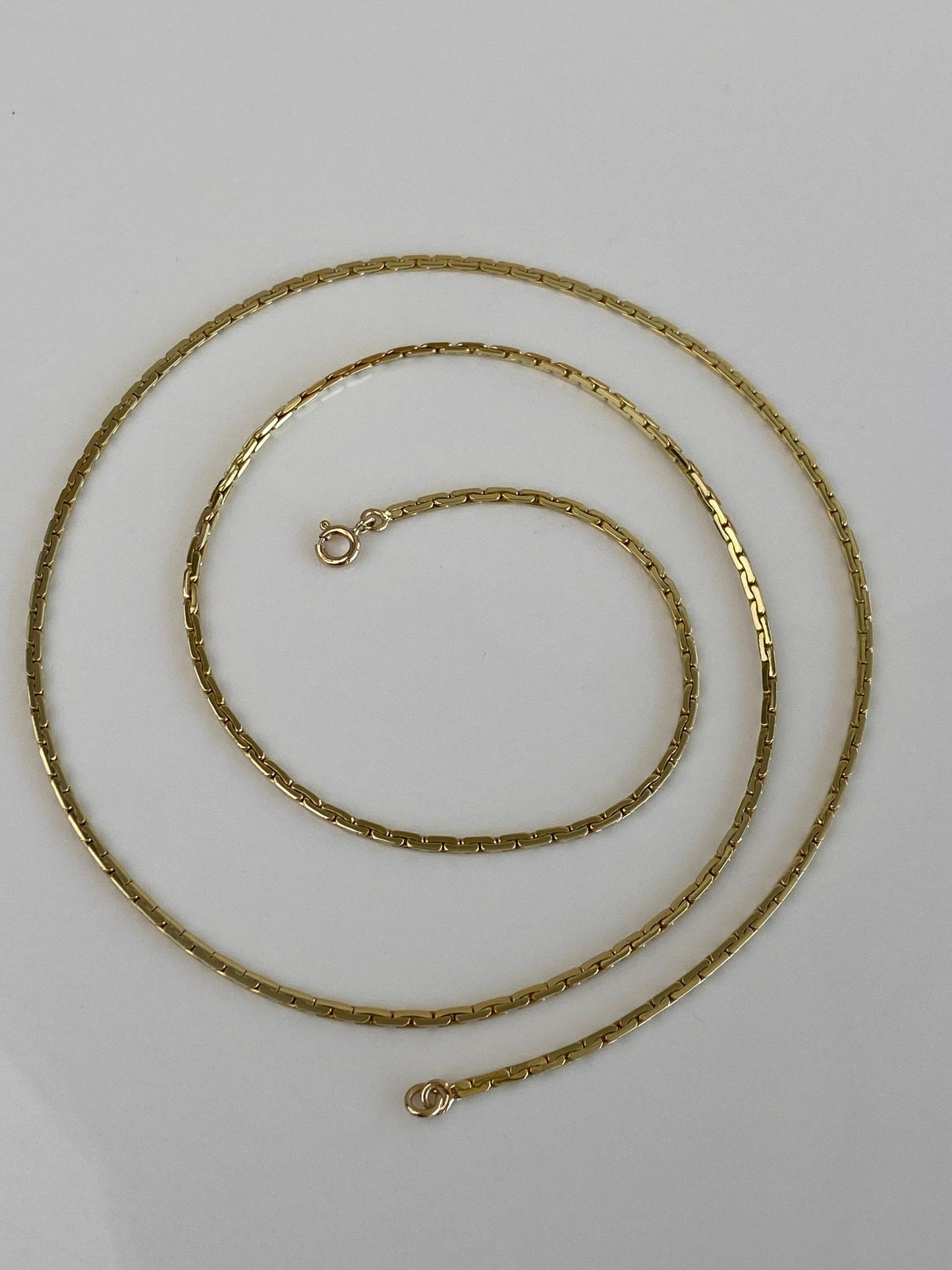 Vintage Solid 14k Yellow Gold C Link Chain Necklace - 26.25 inches