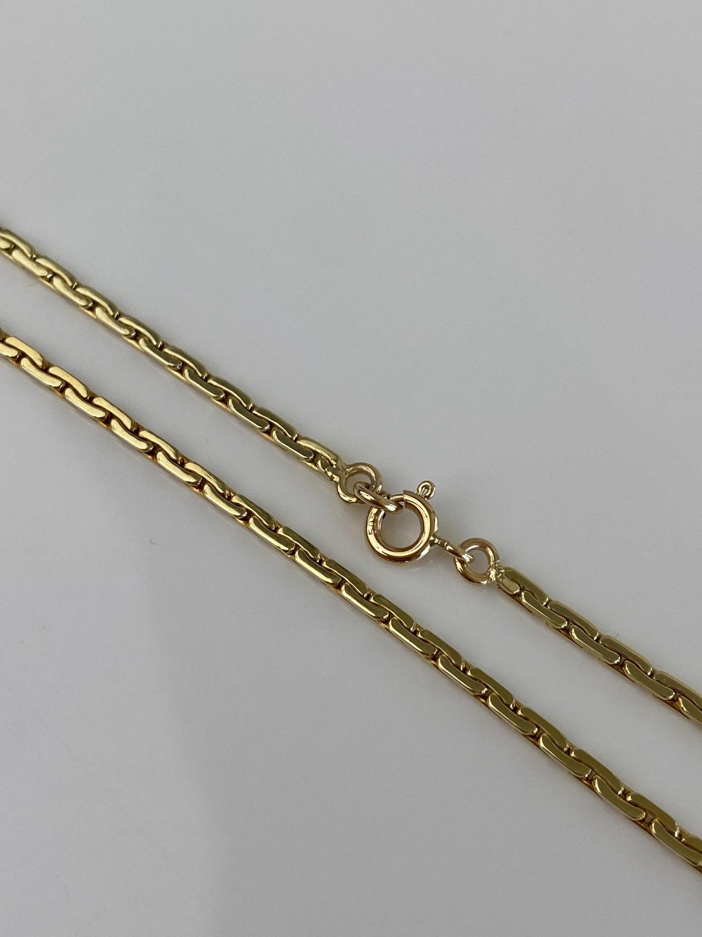 Vintage Solid 14k Yellow Gold C Link Chain Necklace - 26.25 inches