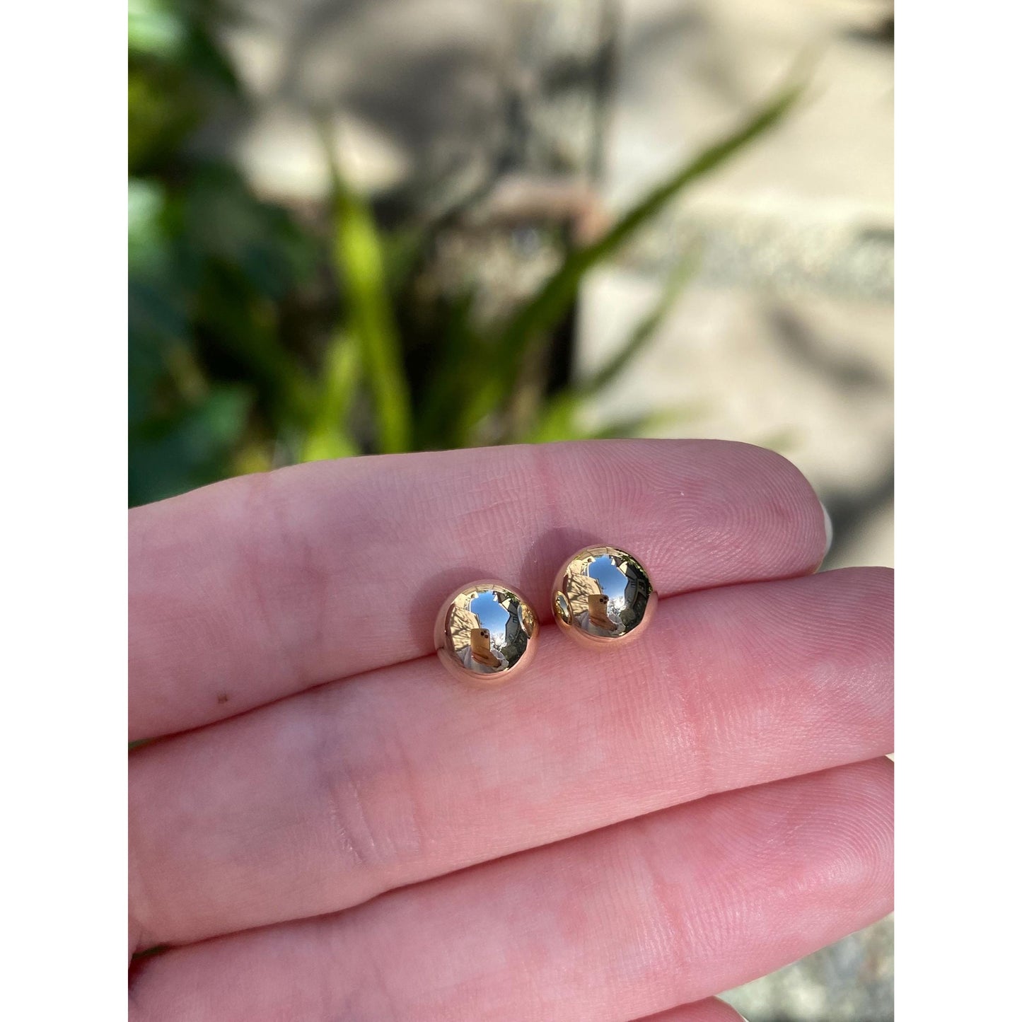 Vintage 14k Yellow Gold Ball Stud Earrings