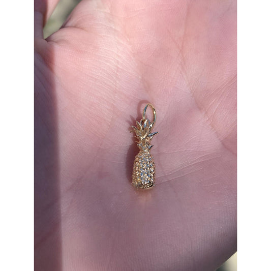 Vintage Solid 14k Yellow Gold Pineapple Charm