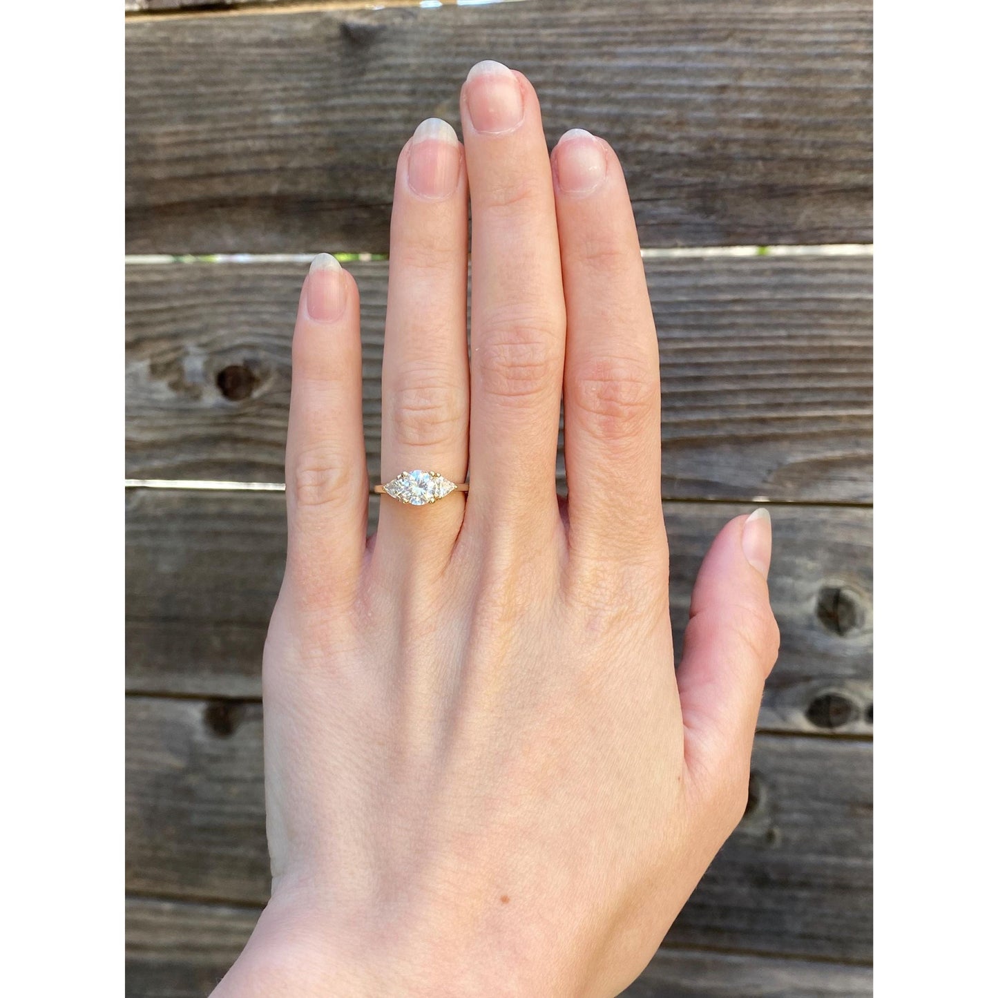 Vintage Solid 14k Yellow Gold Cubic Zirconia Ring - Size 5