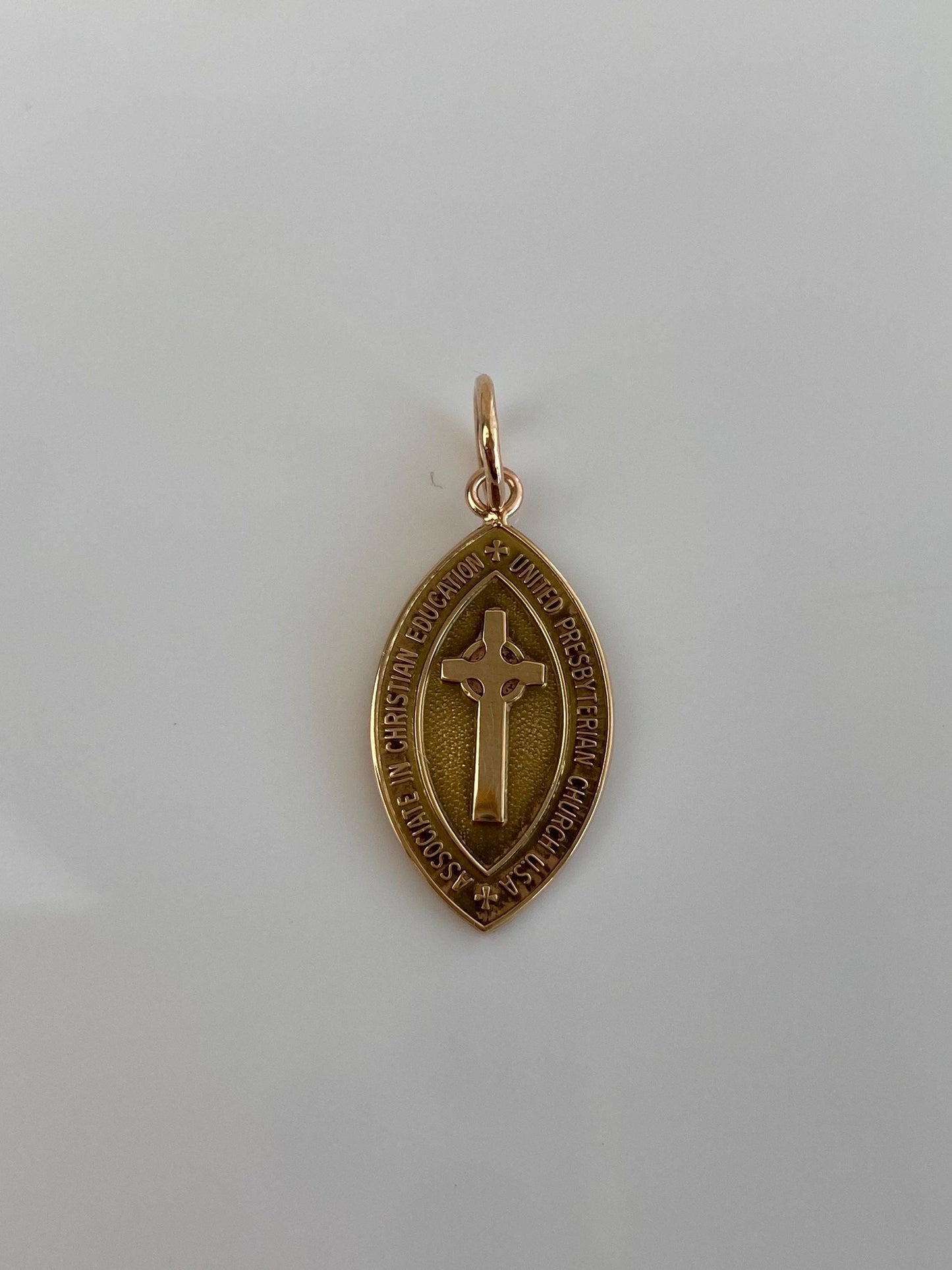 Vintage Solid 10k Yellow Gold Presbyterian Church Charm