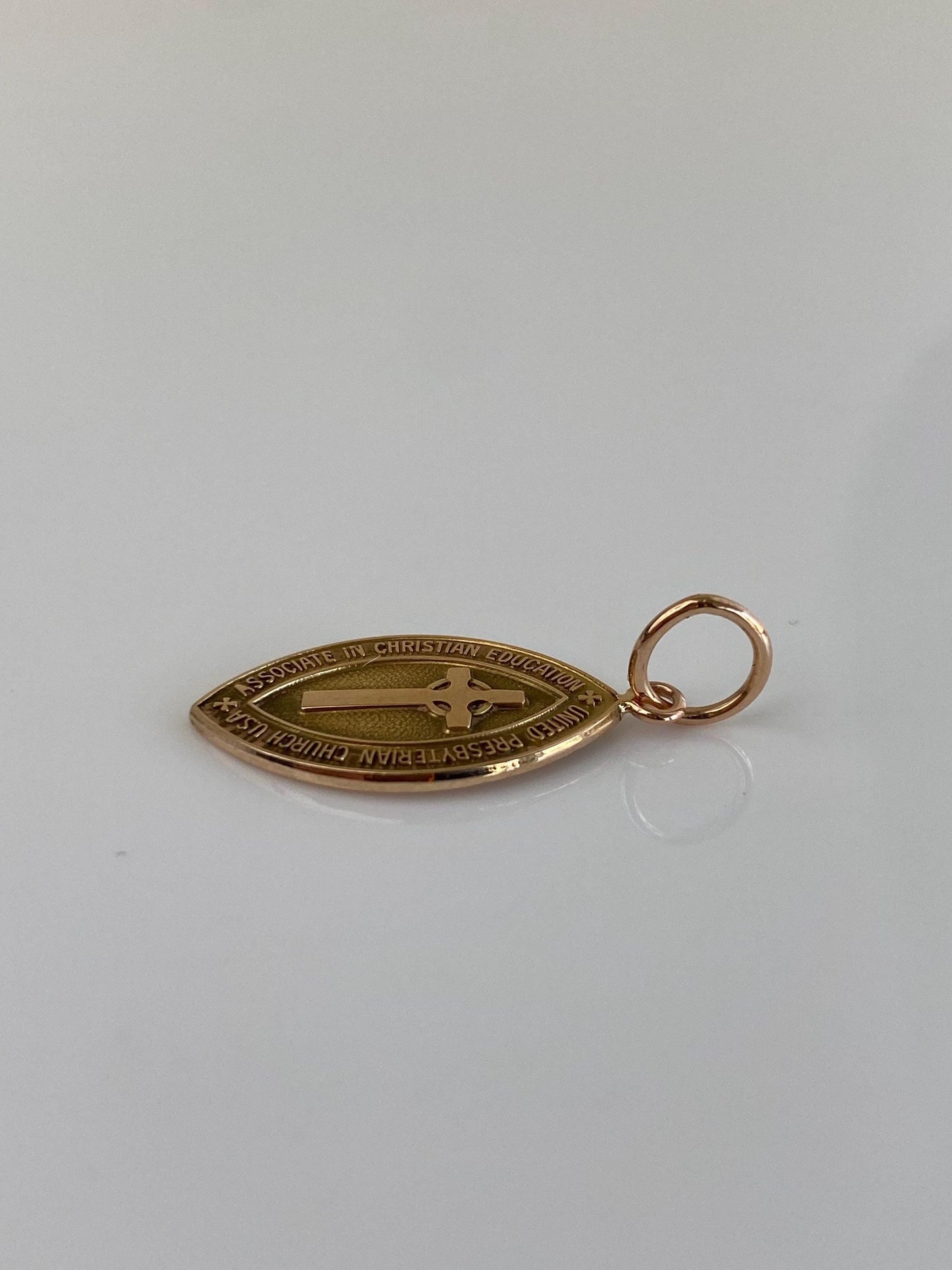 Vintage Solid 10k Yellow Gold Presbyterian Church Charm