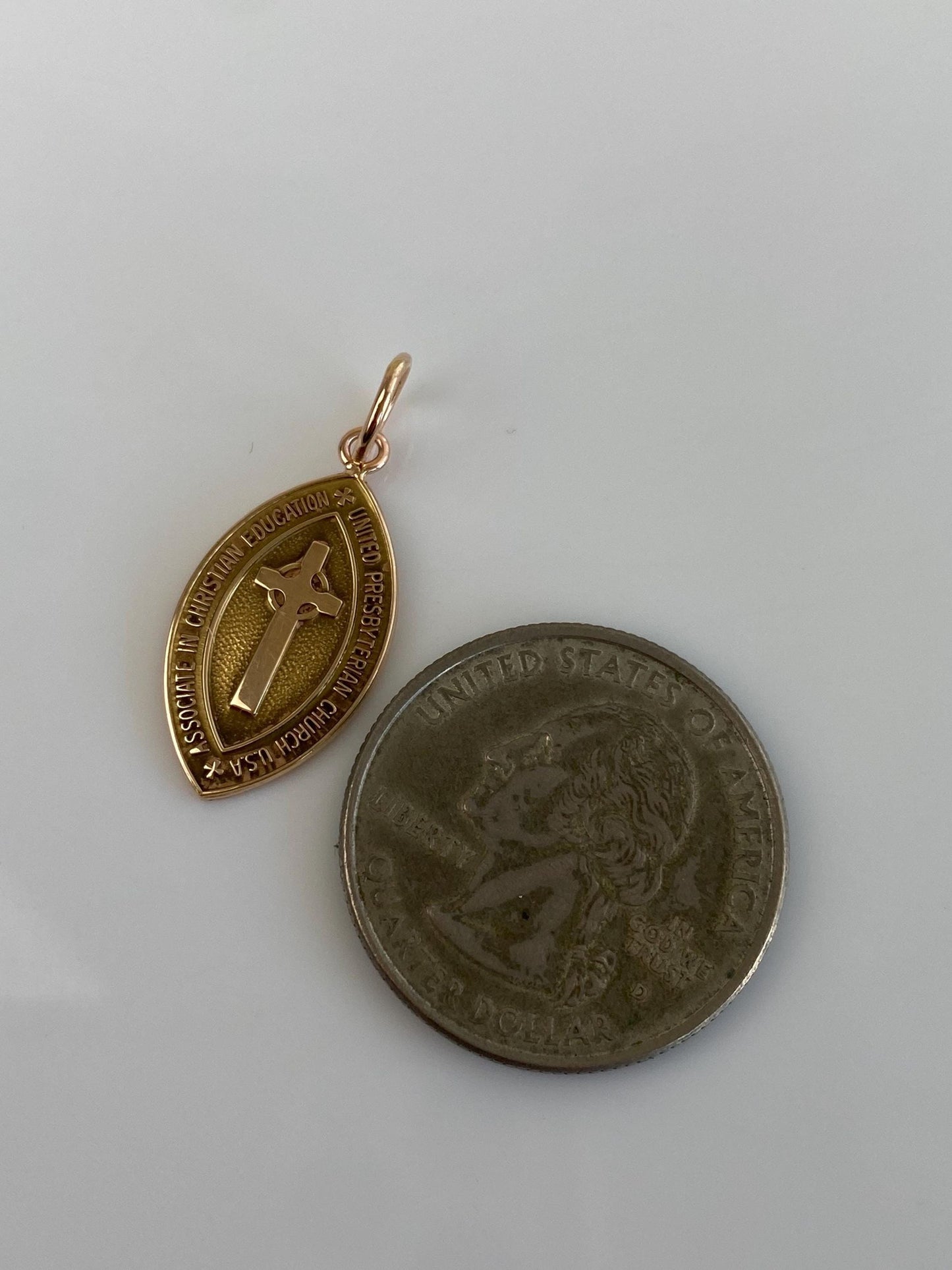 Vintage Solid 10k Yellow Gold Presbyterian Church Charm