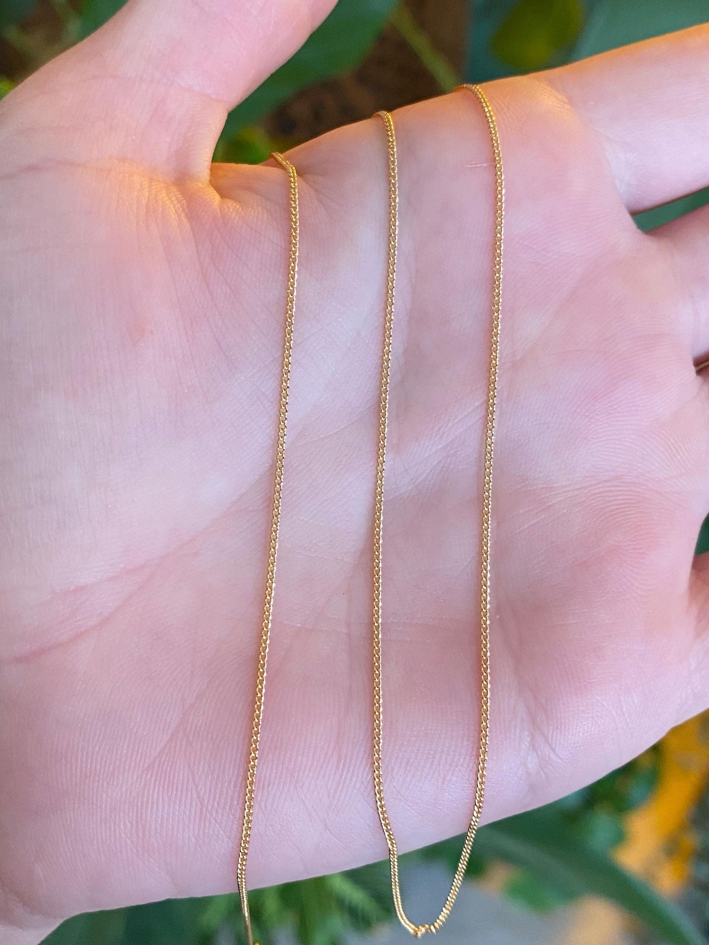 Vintage Solid 10k Yellow Gold Tight Curb Chain Necklace - 18 inches