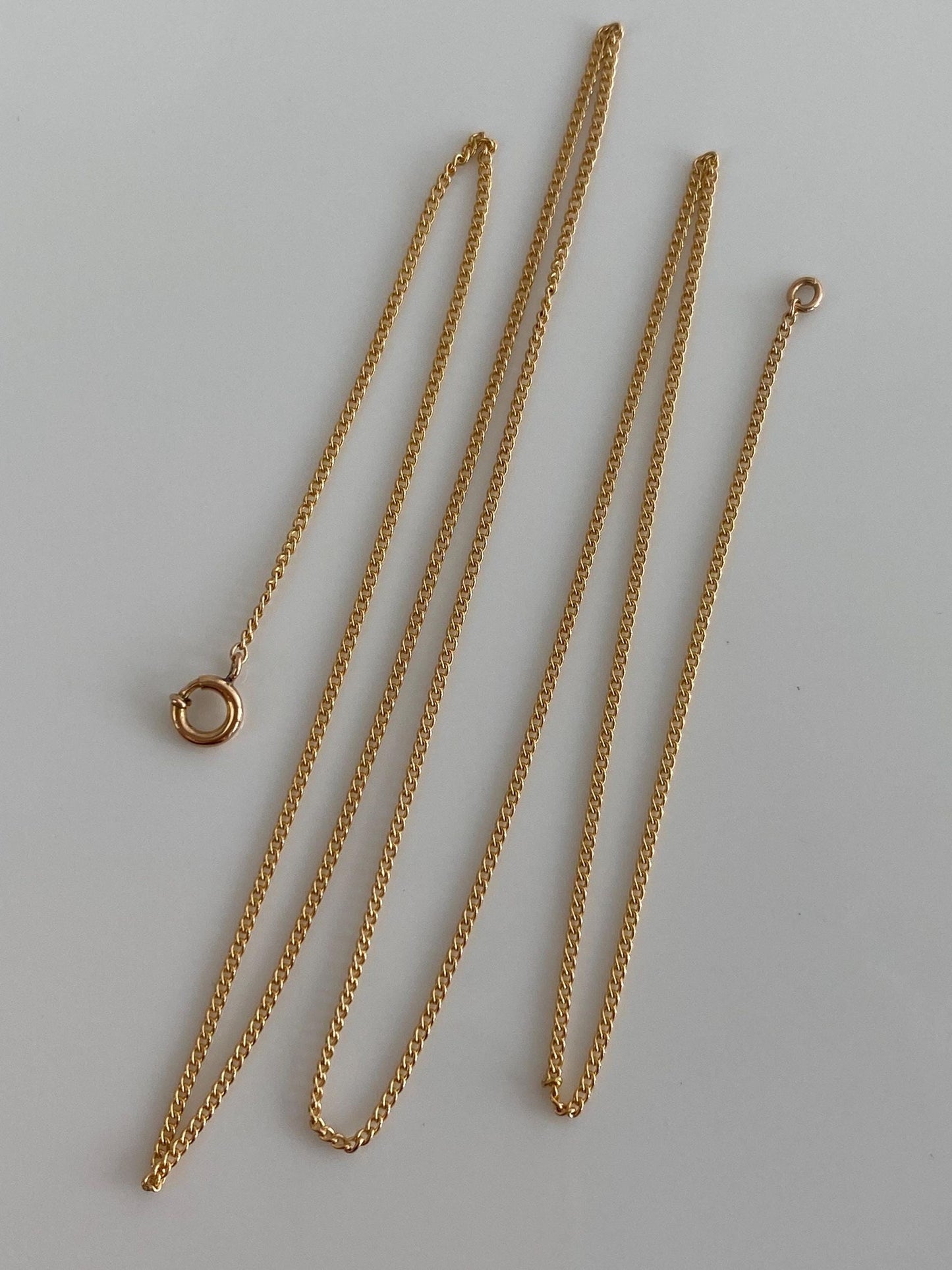 Vintage Solid 10k Yellow Gold Tight Curb Chain Necklace - 18 inches