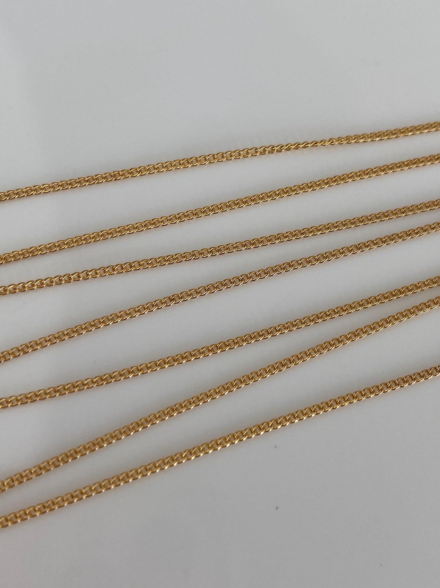 Vintage Solid 10k Yellow Gold Tight Curb Chain Necklace - 18 inches