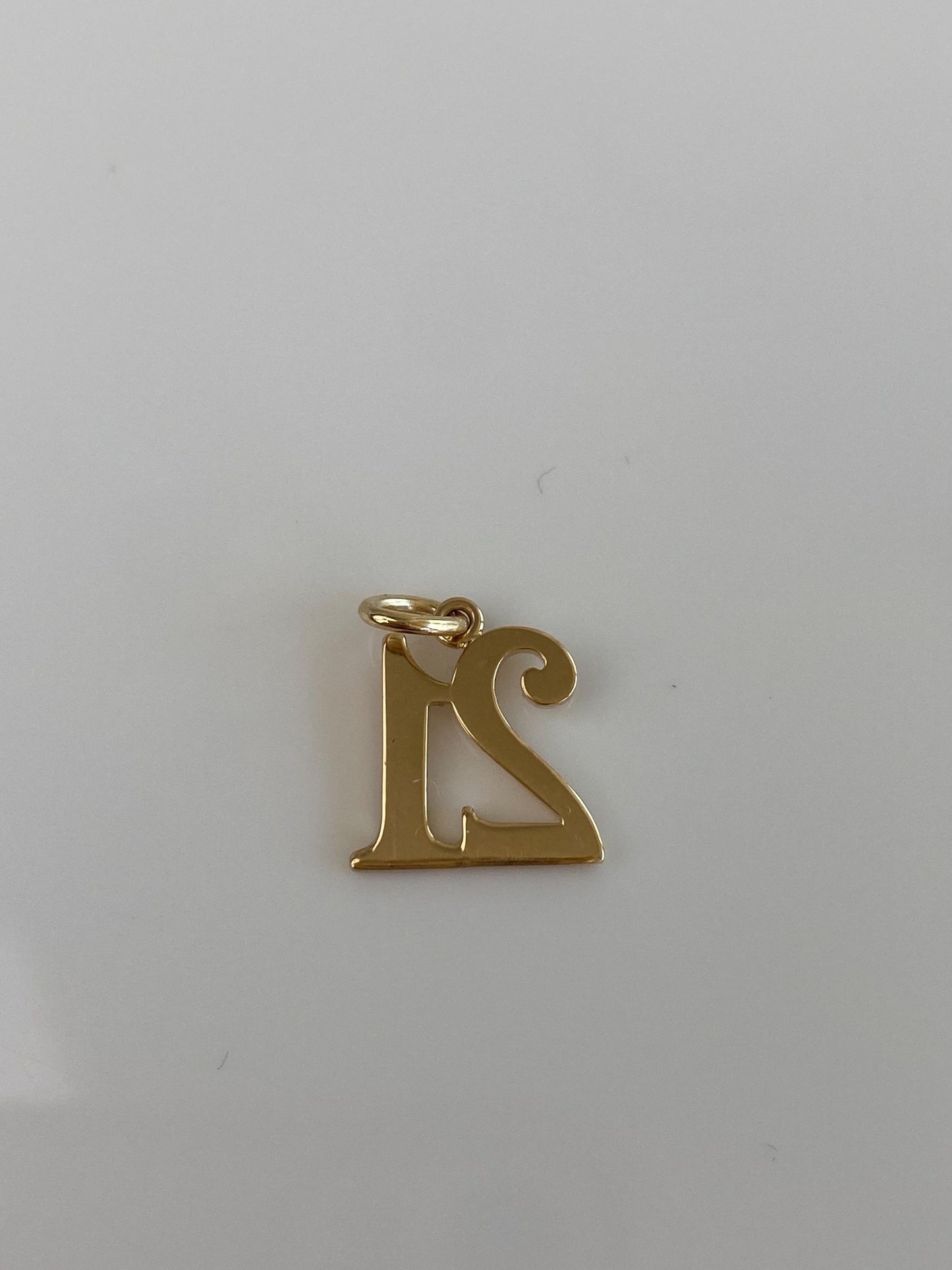 Vintage Solid 14k Yellow Gold Number '21' Charm
