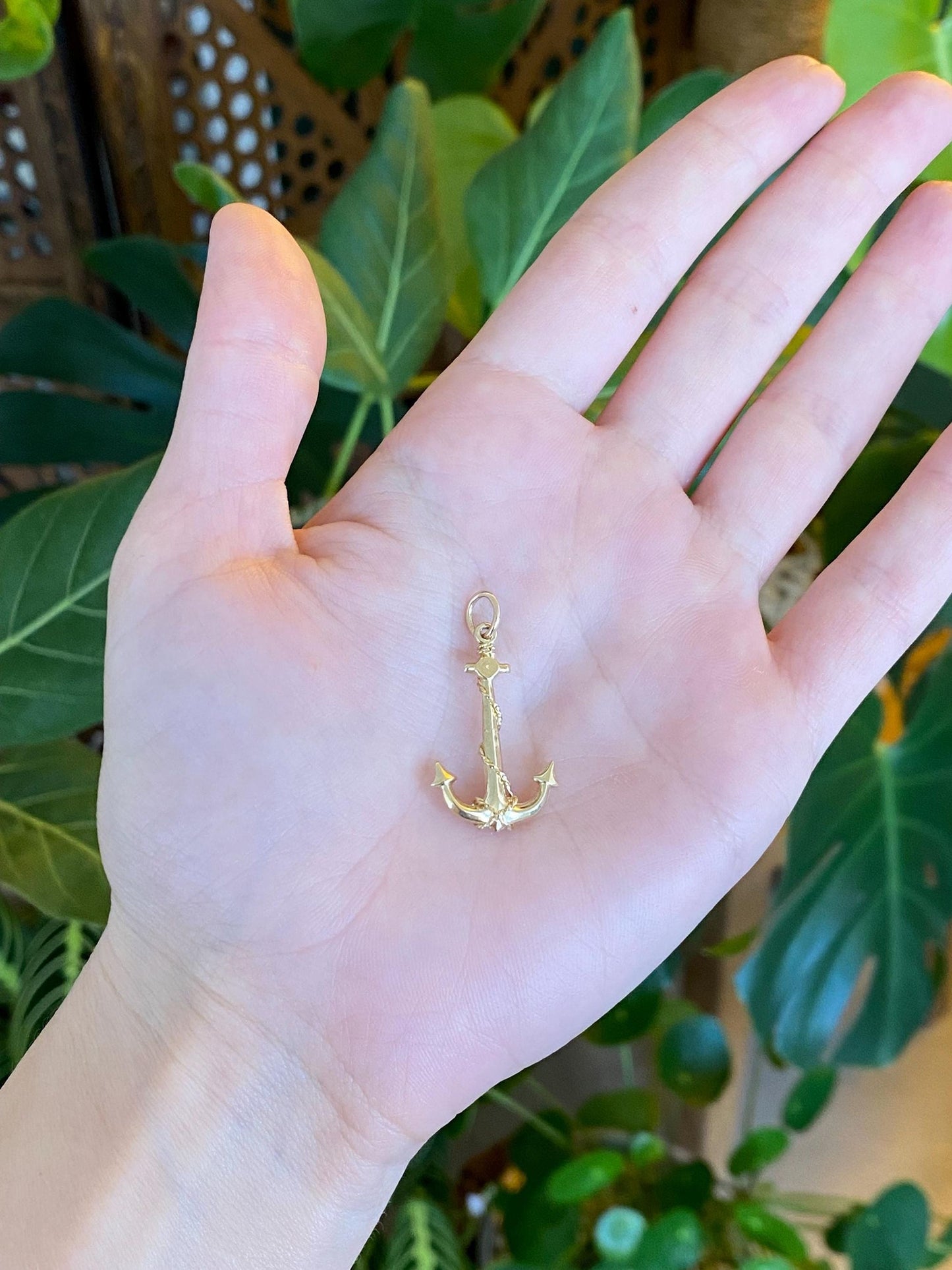 Vintage 14k Yellow Gold Anchor Charm