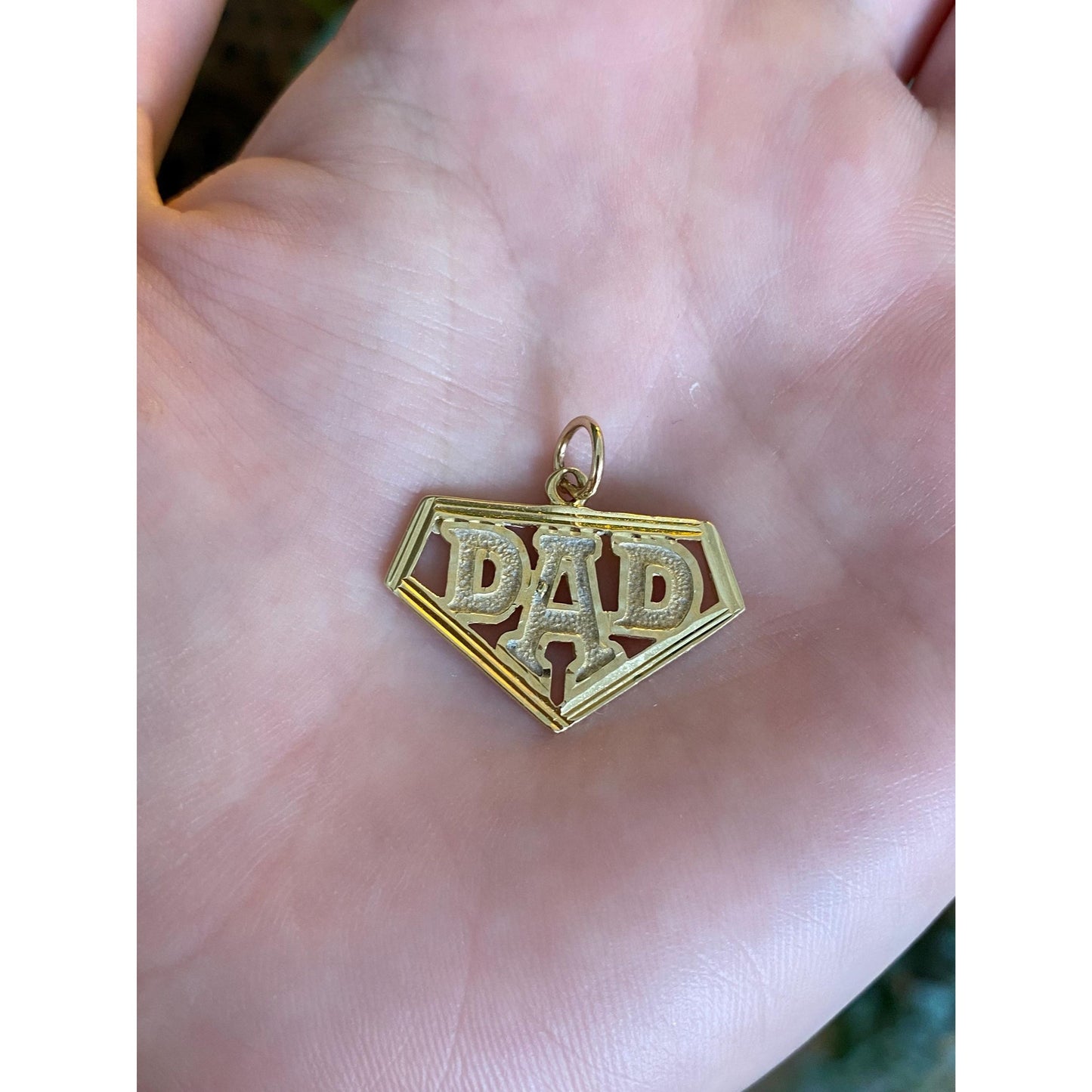Vintage Solid 14k Yellow Gold Dad Charm