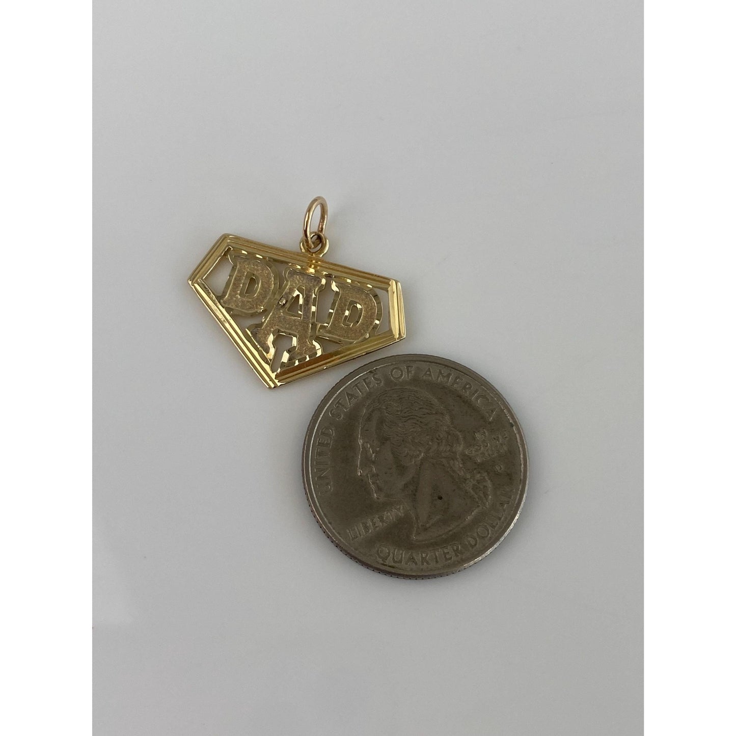 Vintage Solid 14k Yellow Gold Dad Charm