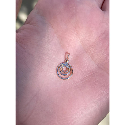 Solid 14k Rose Gold Circles Charm