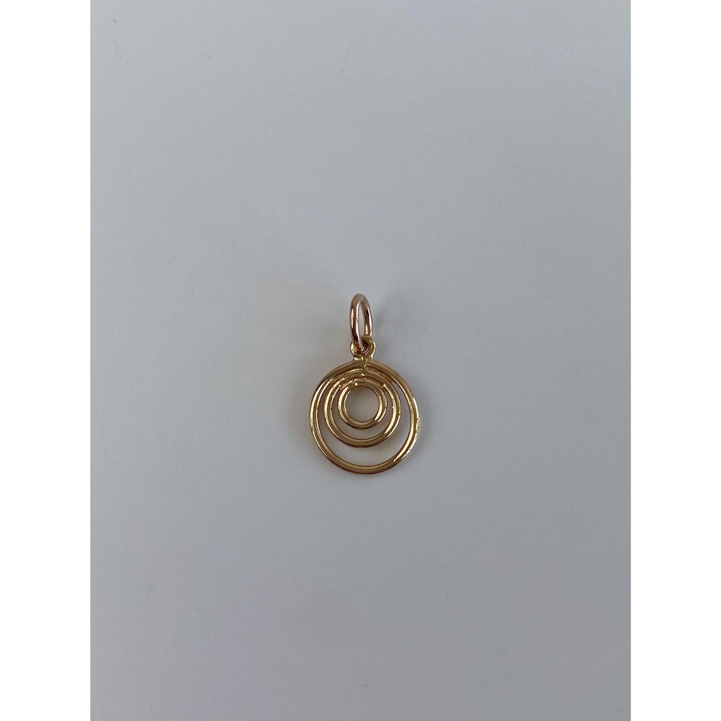 Solid 14k Rose Gold Circles Charm
