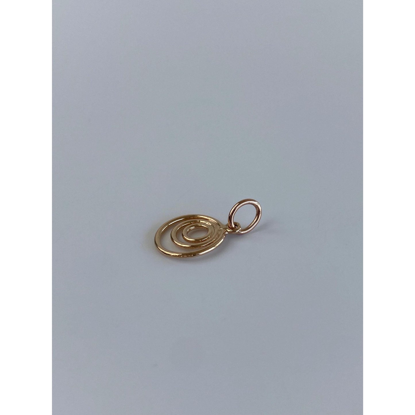 Solid 14k Rose Gold Circles Charm