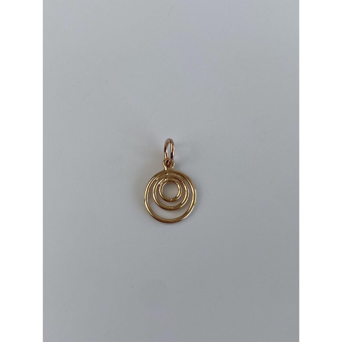 Solid 14k Rose Gold Circles Charm