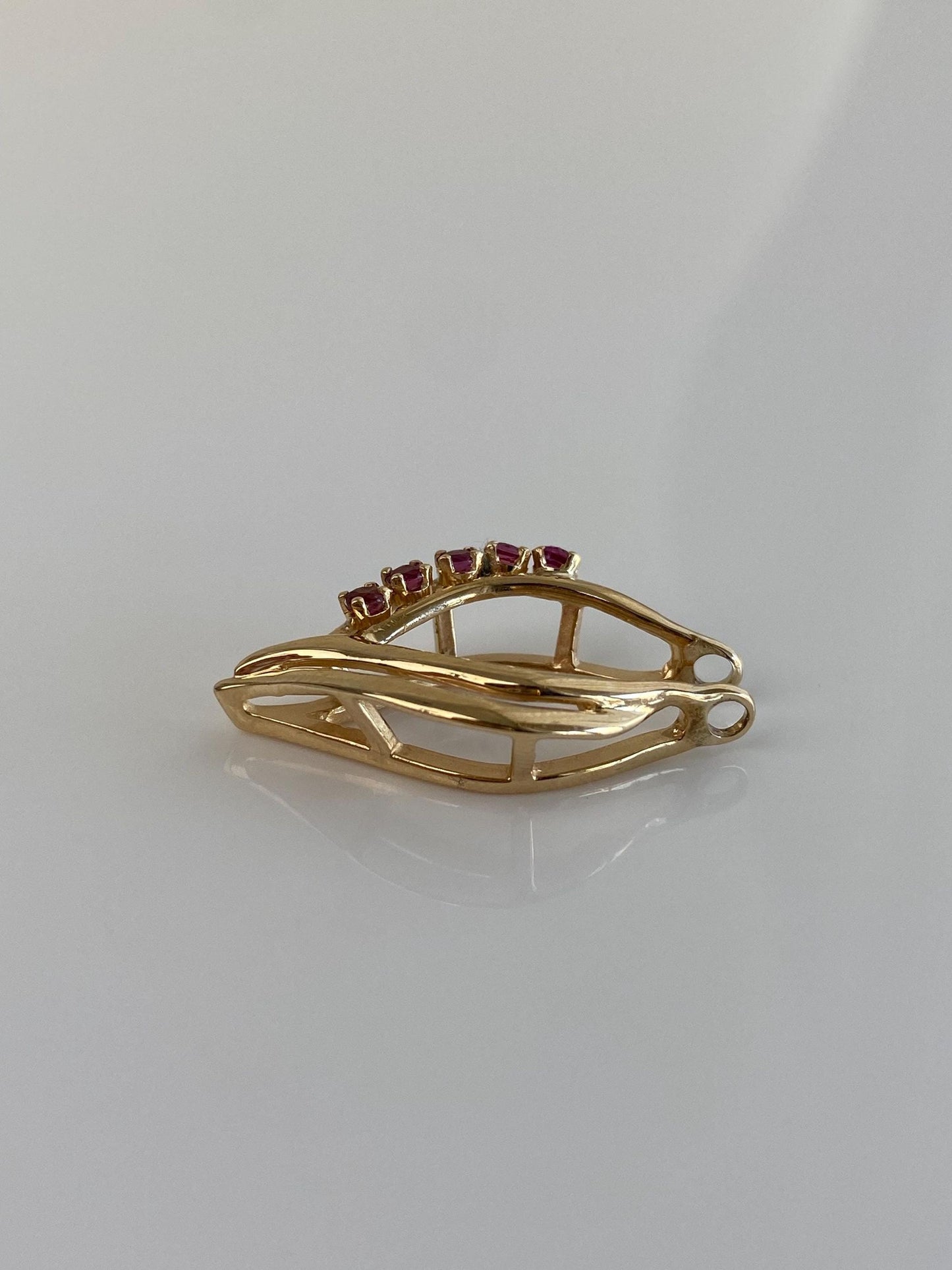 Vintage Solid 14k Yellow Gold Pink Spinel Slide Charm