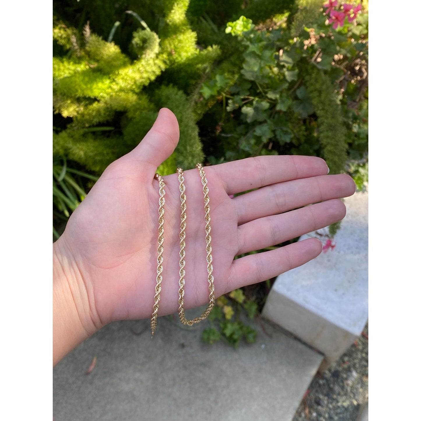 Vintage 14k Yellow Gold Rope Chain Necklace - 32.75 inches