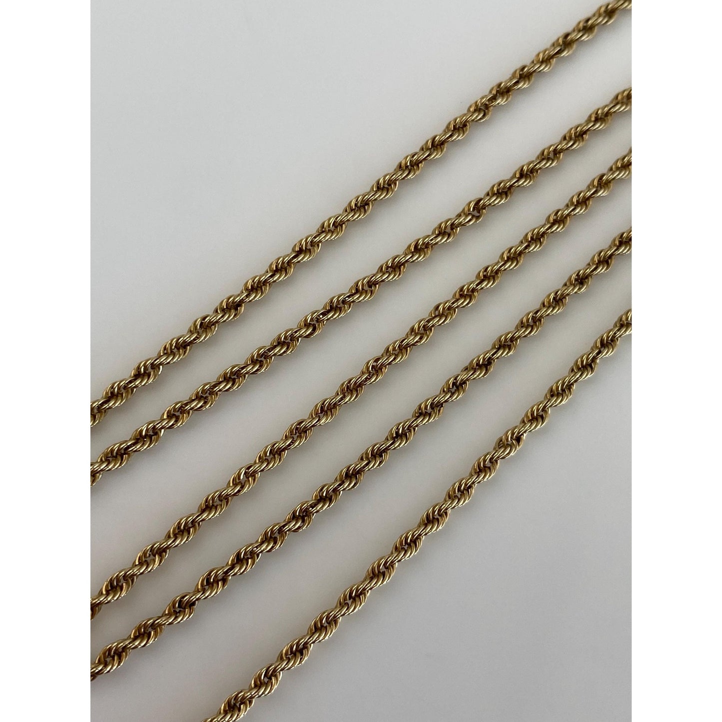 Vintage Solid 14k Yellow Gold Rope Chain Necklace - 19.5 inches