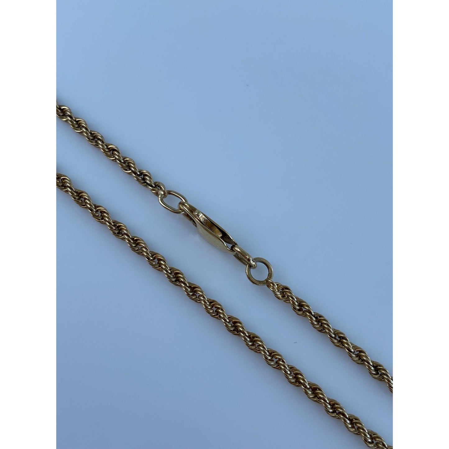 Vintage Solid 14k Yellow Gold Rope Chain Necklace - 19.5 inches