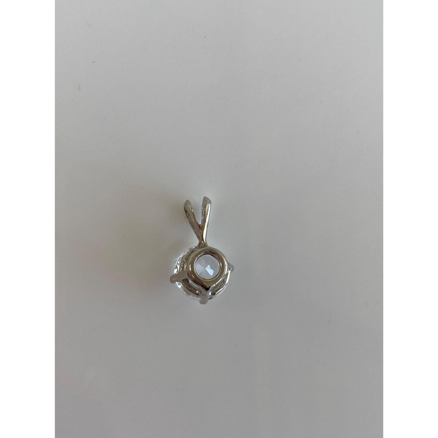 Vintage Solid 14k White Gold Clear Spinel Charm