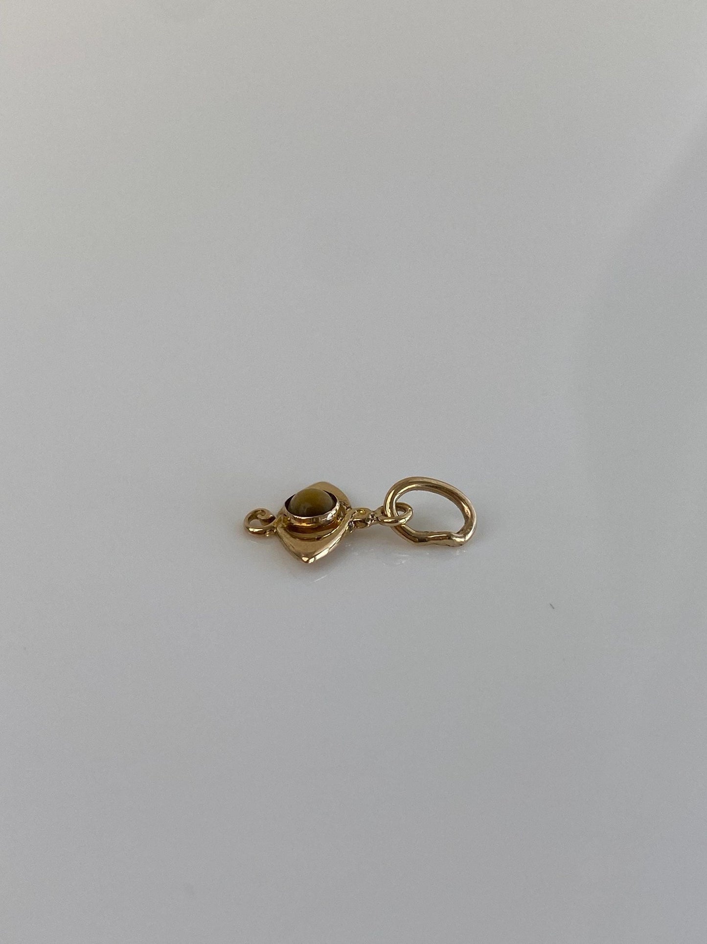 Vintage Solid 14k Yellow Gold Tigers Eye Stick Pin Charm