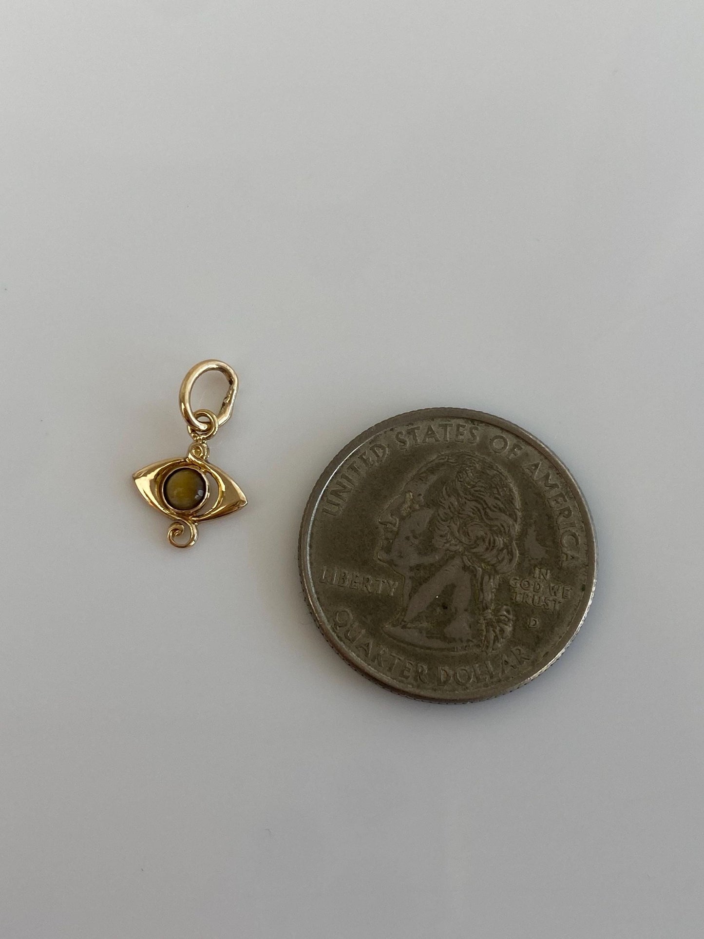Vintage Solid 14k Yellow Gold Tigers Eye Stick Pin Charm