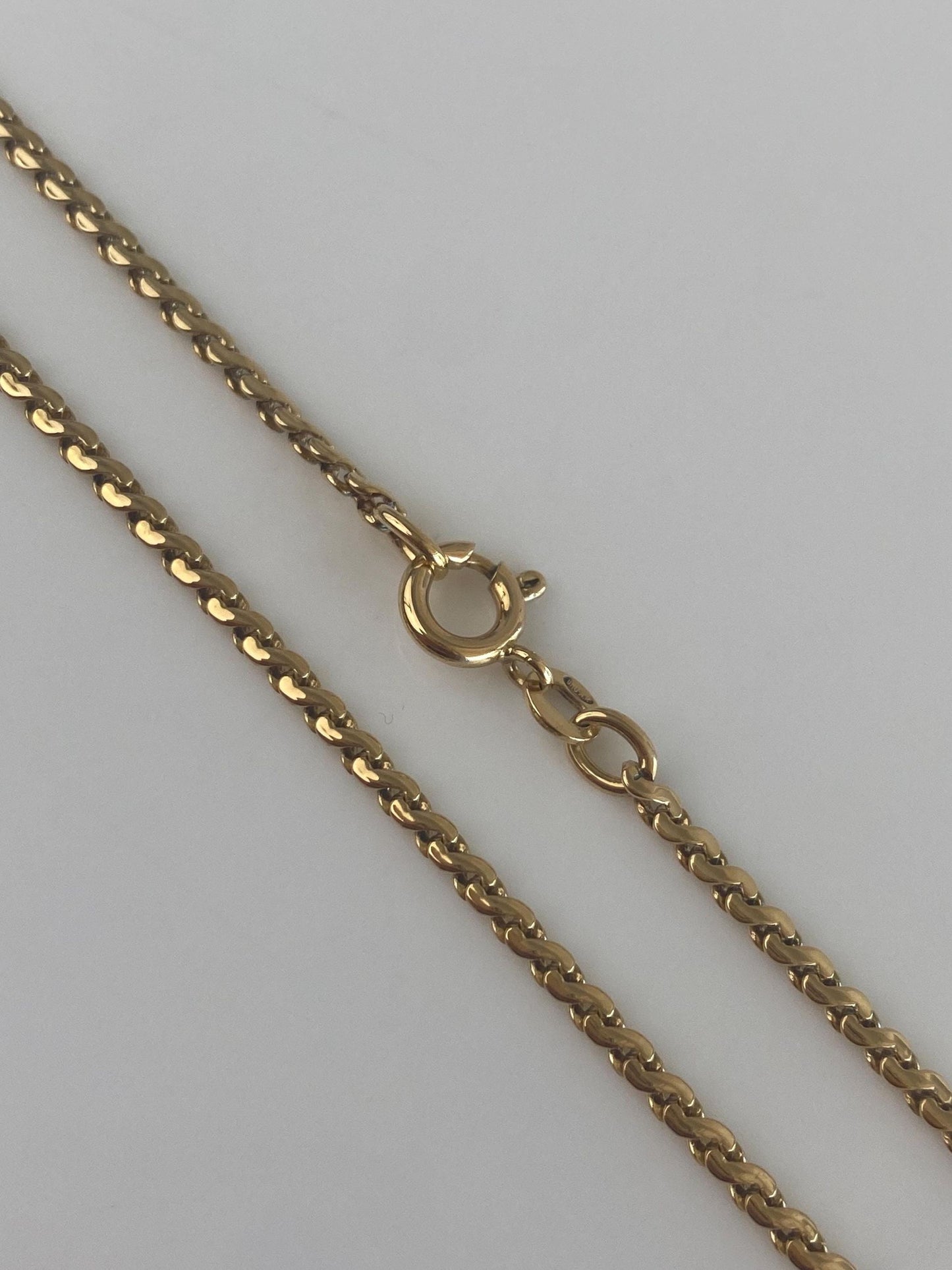 Vintage Solid 18k Yellow Gold Chunky Long Serpentine Chain Necklace - 23.25 inches