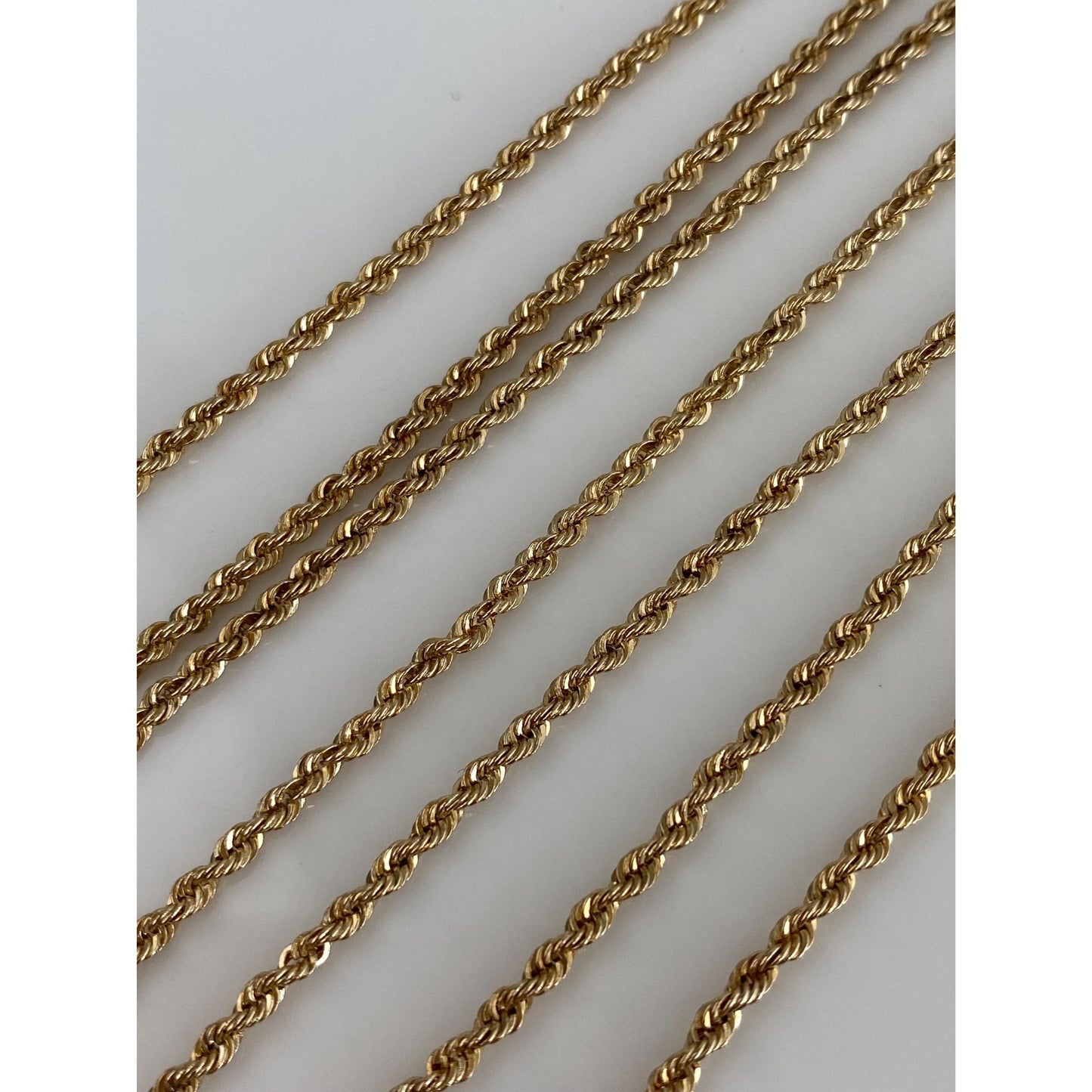 Vintage Solid 14k Yellow Gold Rope Chain Necklace - 24.25 inches